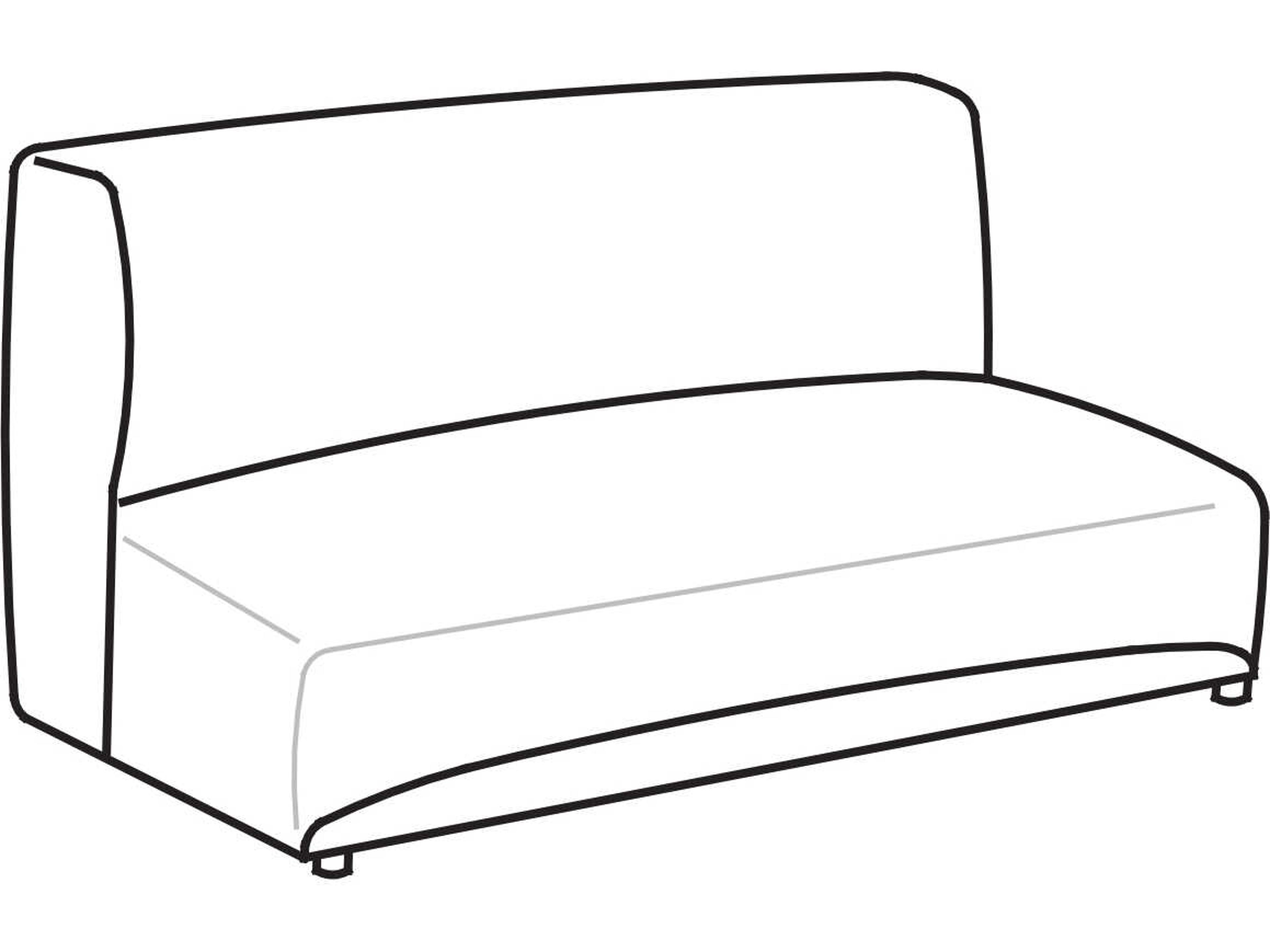 Arflex Claudine M Unit without Armrests with Metal Details