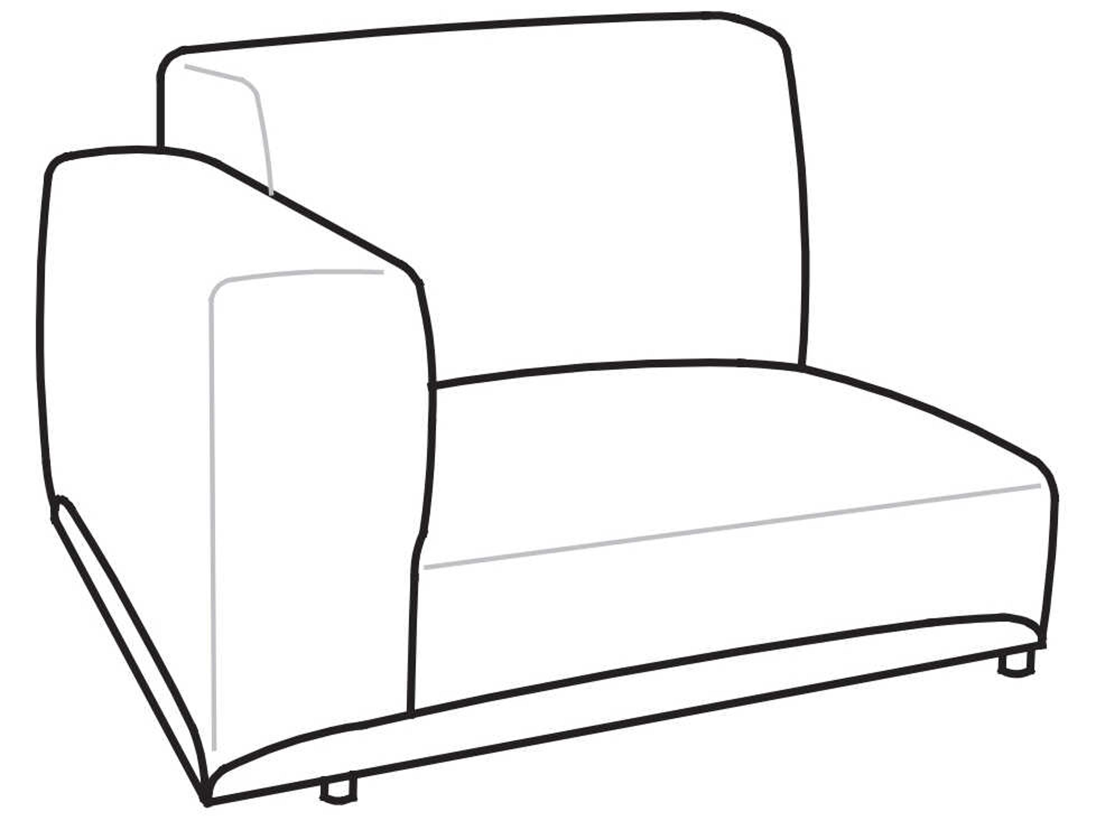 Arflex Claudine L Unit with 1 Armrest with Metal Details