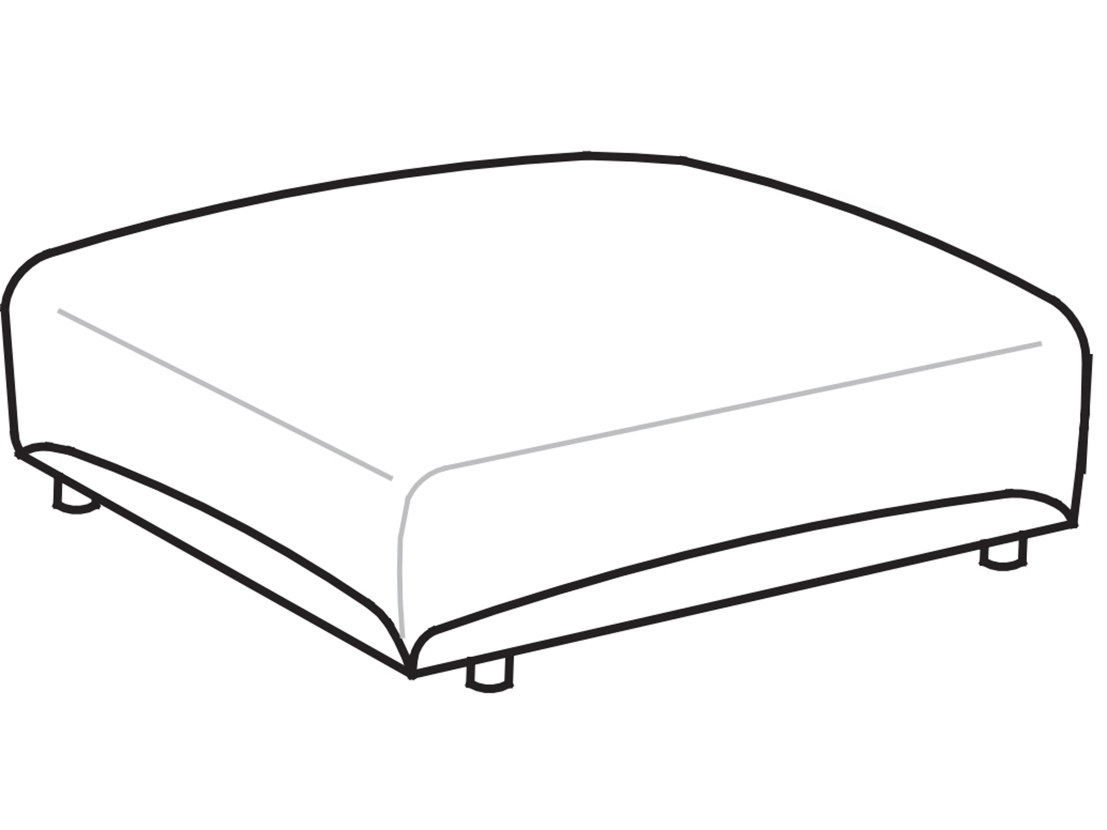 Arflex Claudine M Upholstered Ottoman with Metal Details