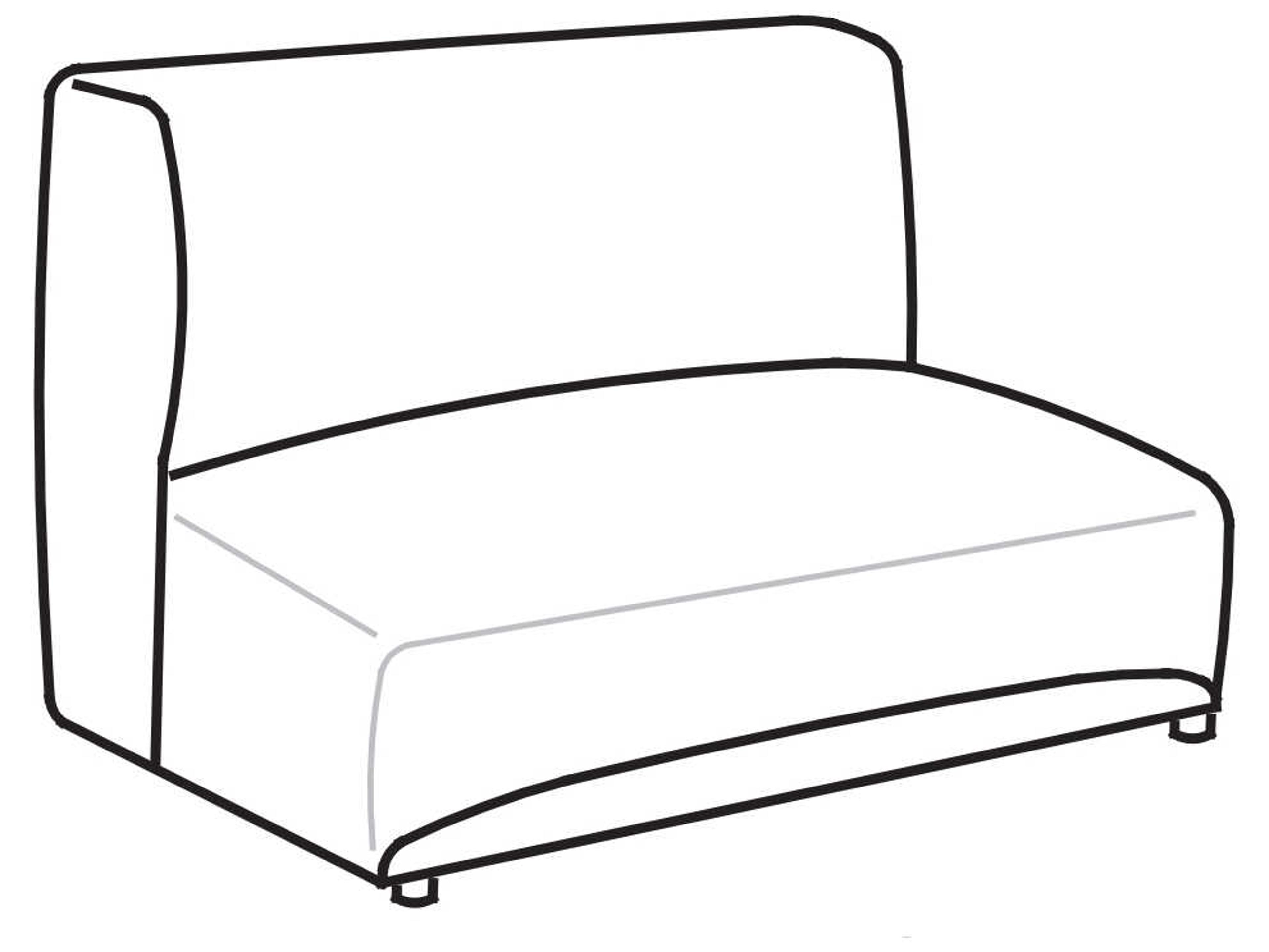 Arflex Claudine M Unit without Armrests with Wooden Details