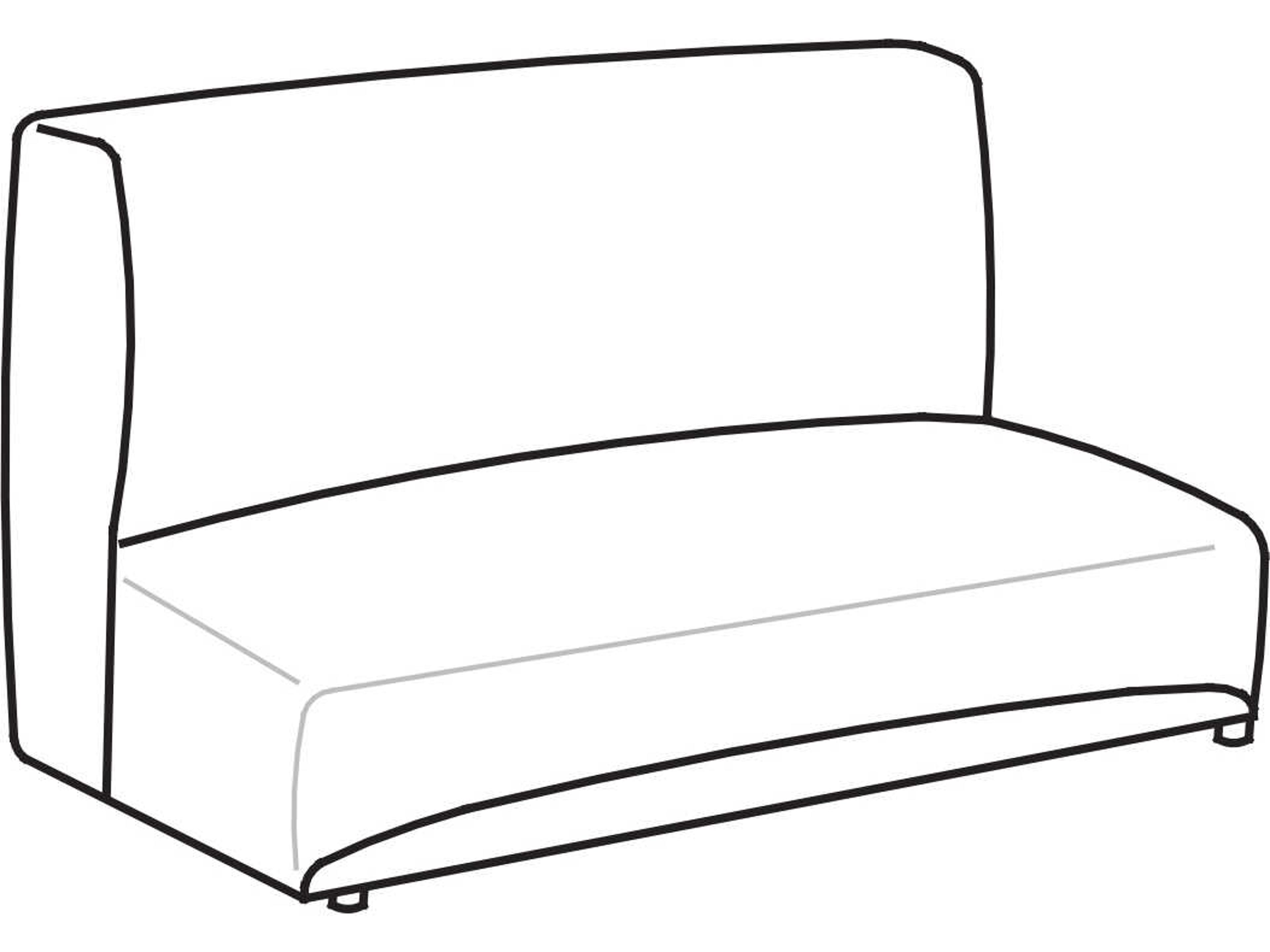 Arflex Claudine L Unit without Armrests with Wooden Details