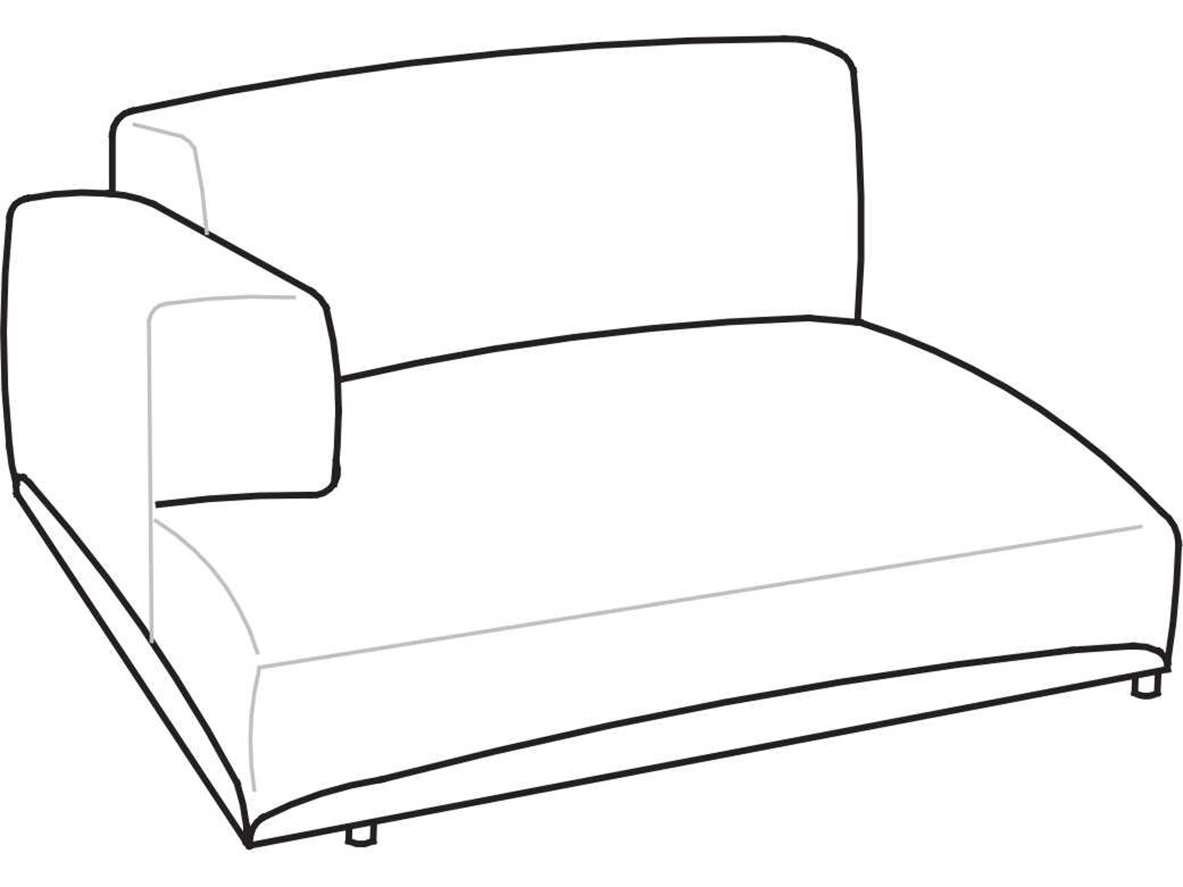 Arflex Claudine L Upholstered Chaise without Details