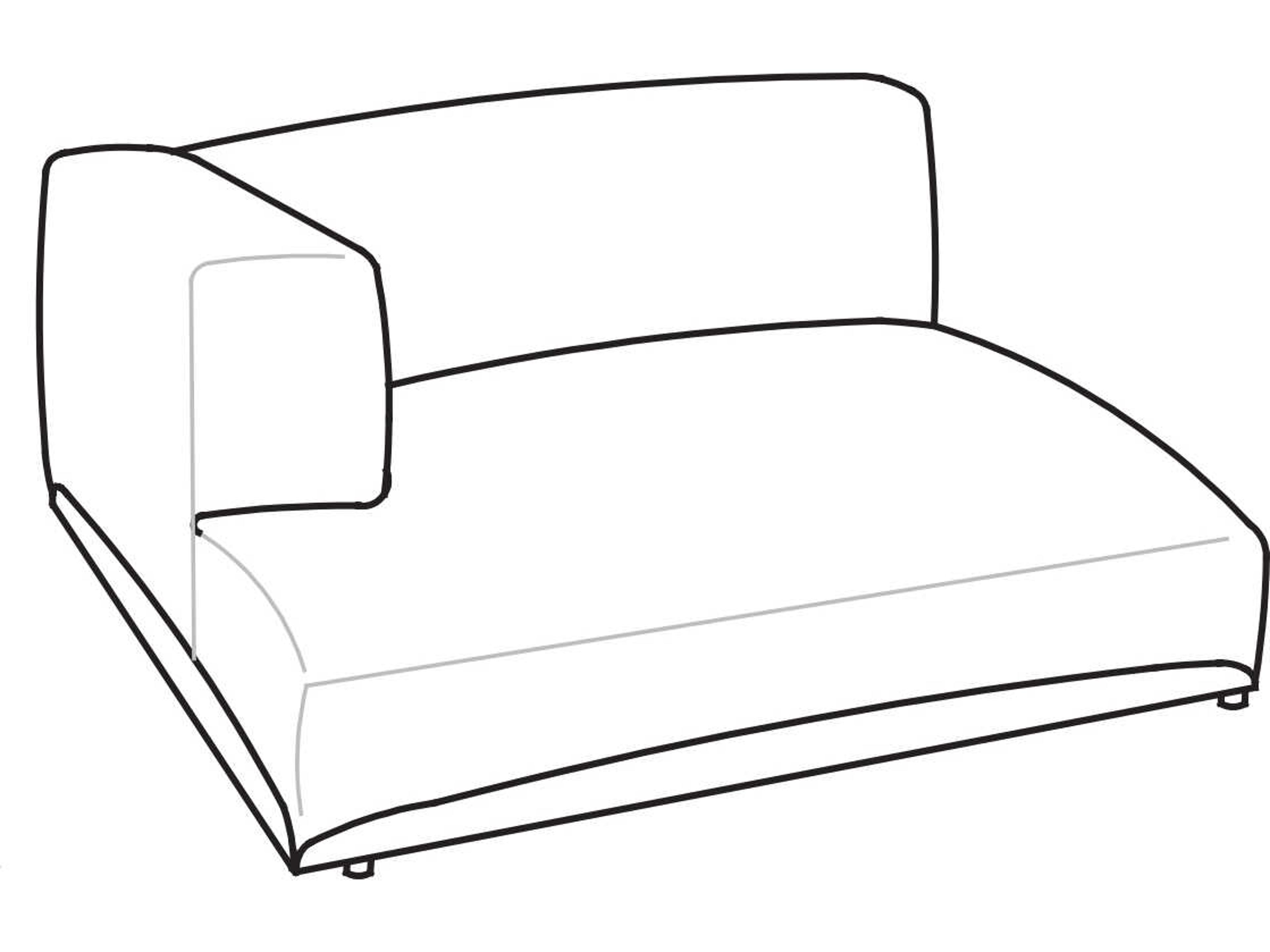 Arflex Claudine M Upholstered Chaise with Metal Details