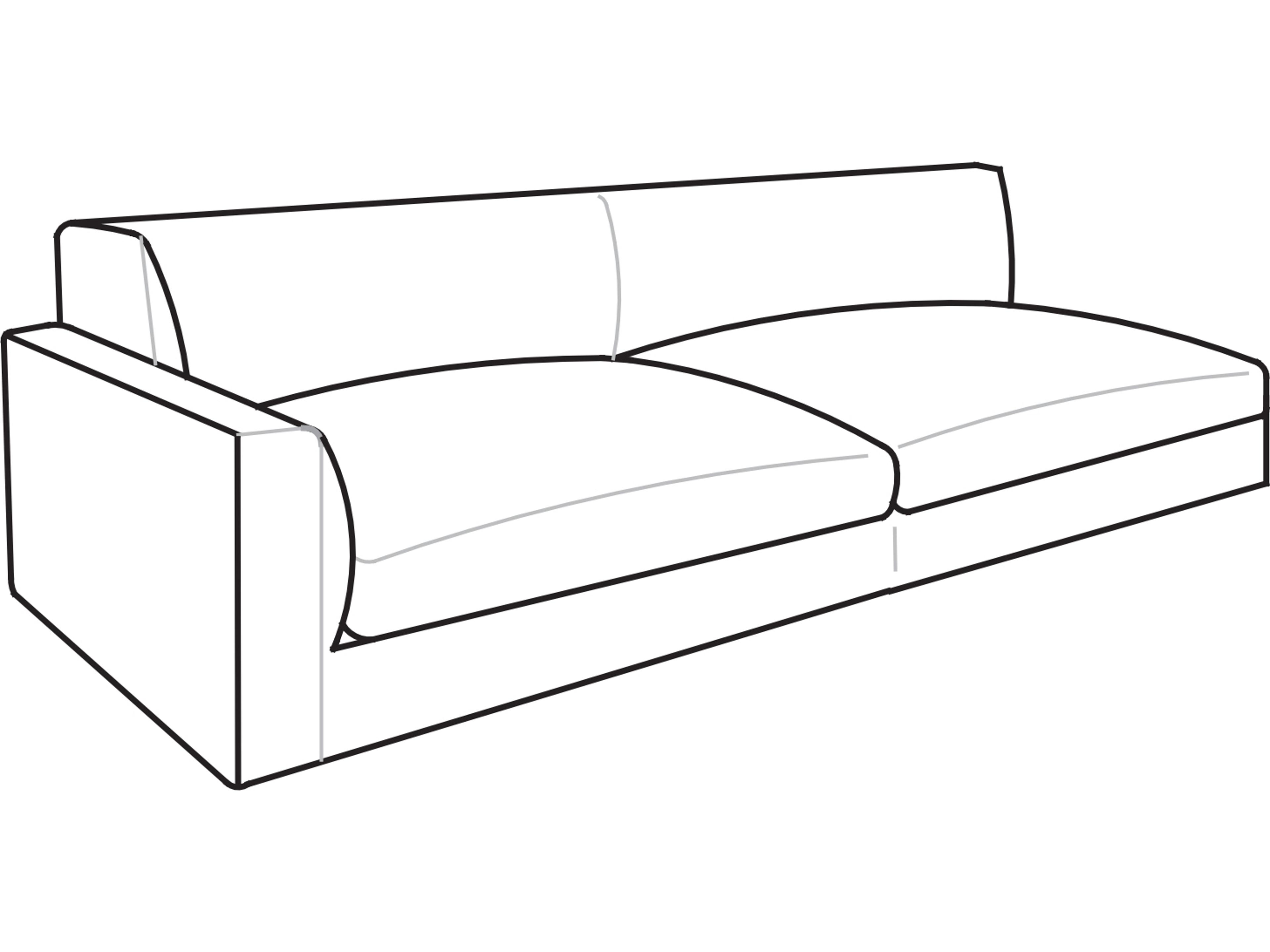 Arflex Rendez-Vous D.95 Unit with 1 Low Armrest