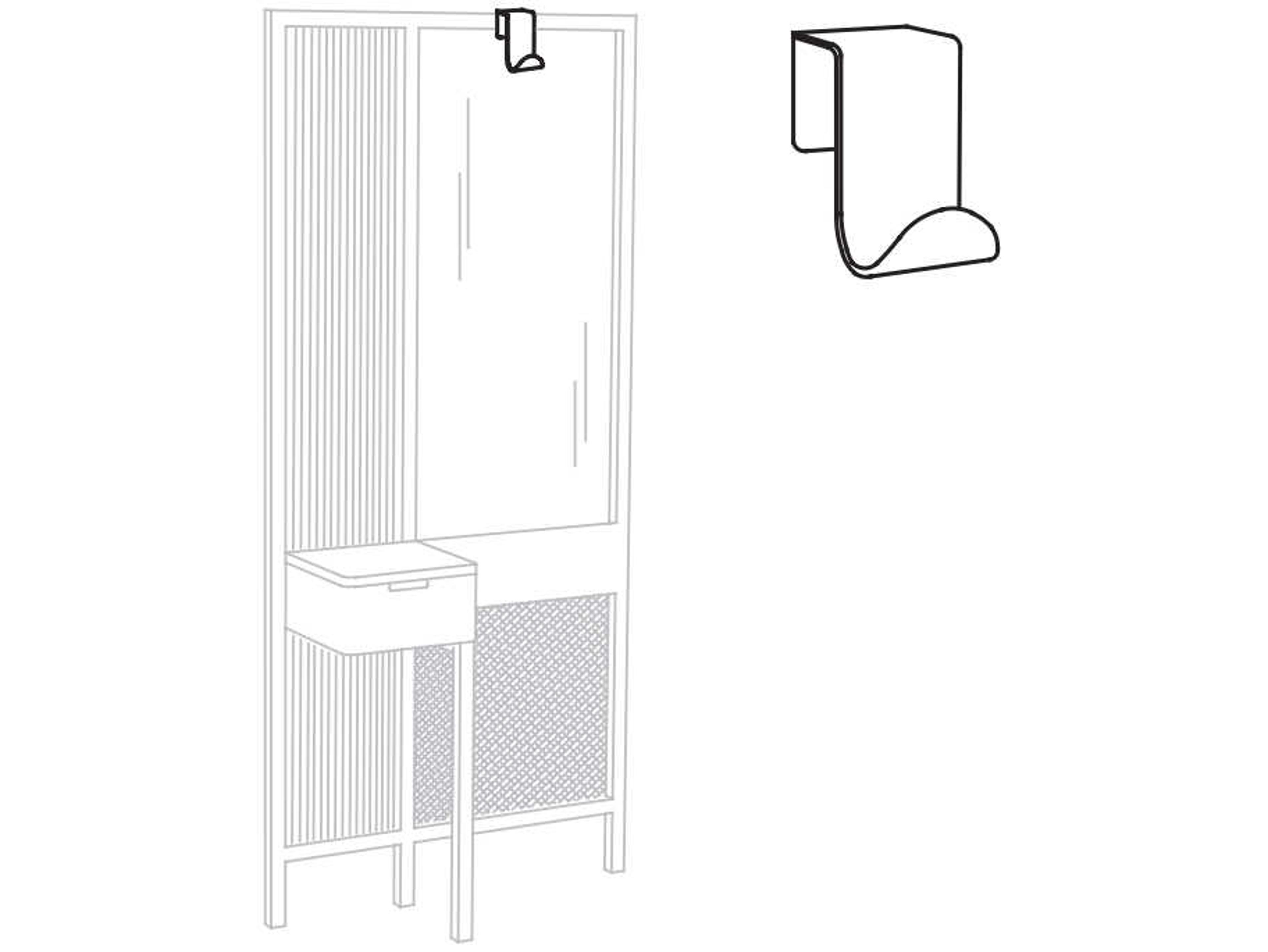 Arflex Threshold Coat Hanger for High Mirror Cabinet