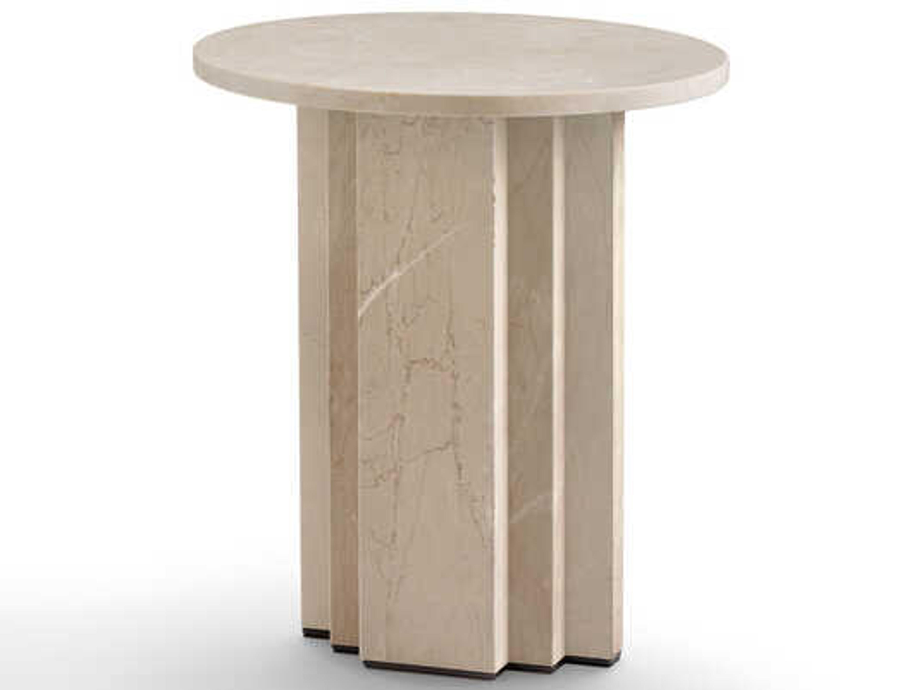 Arflex Scalea Round Crema Marfil Marble End Table