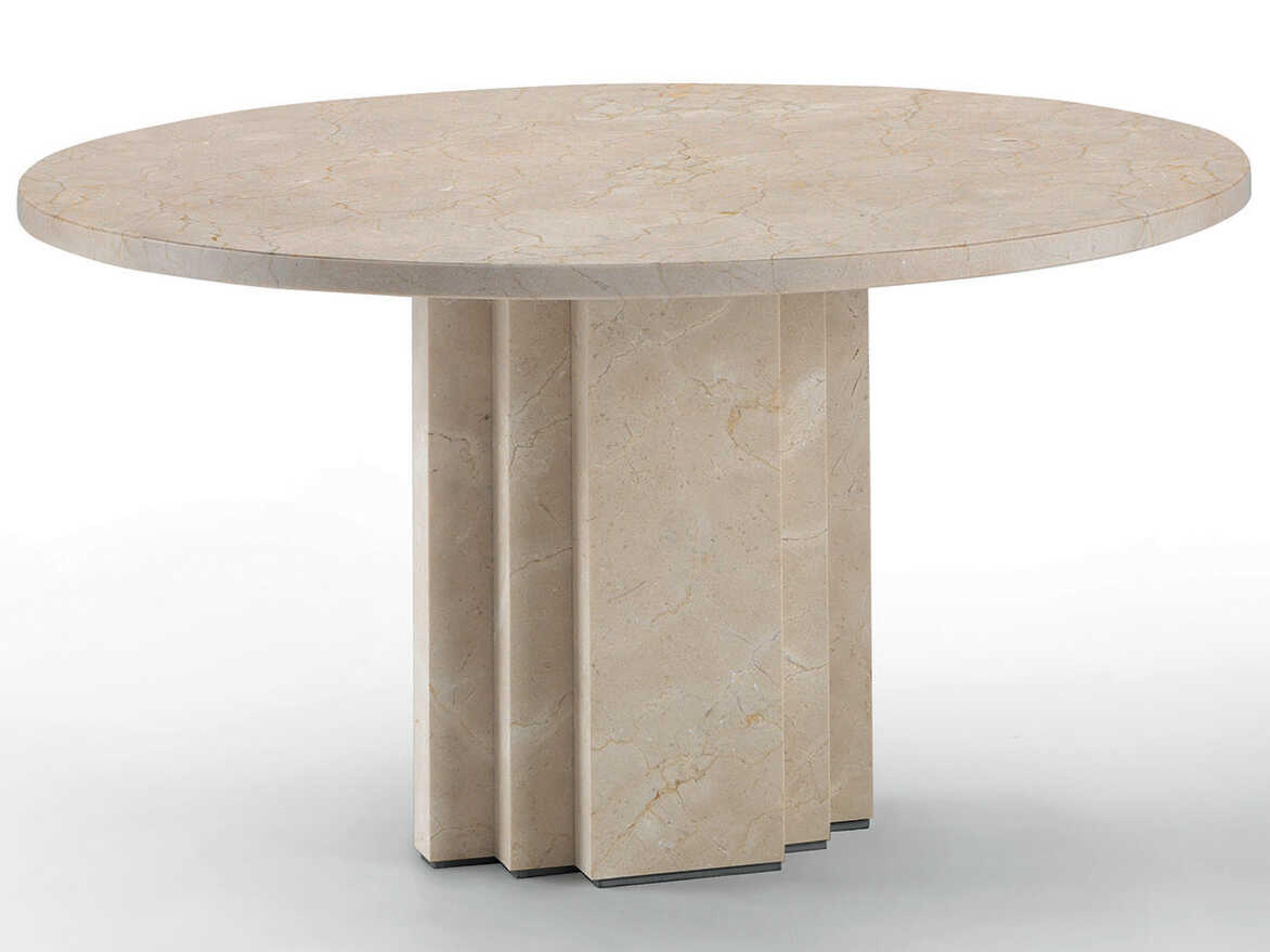 Arflex Scalea Round Crema Marfil Marble End Table