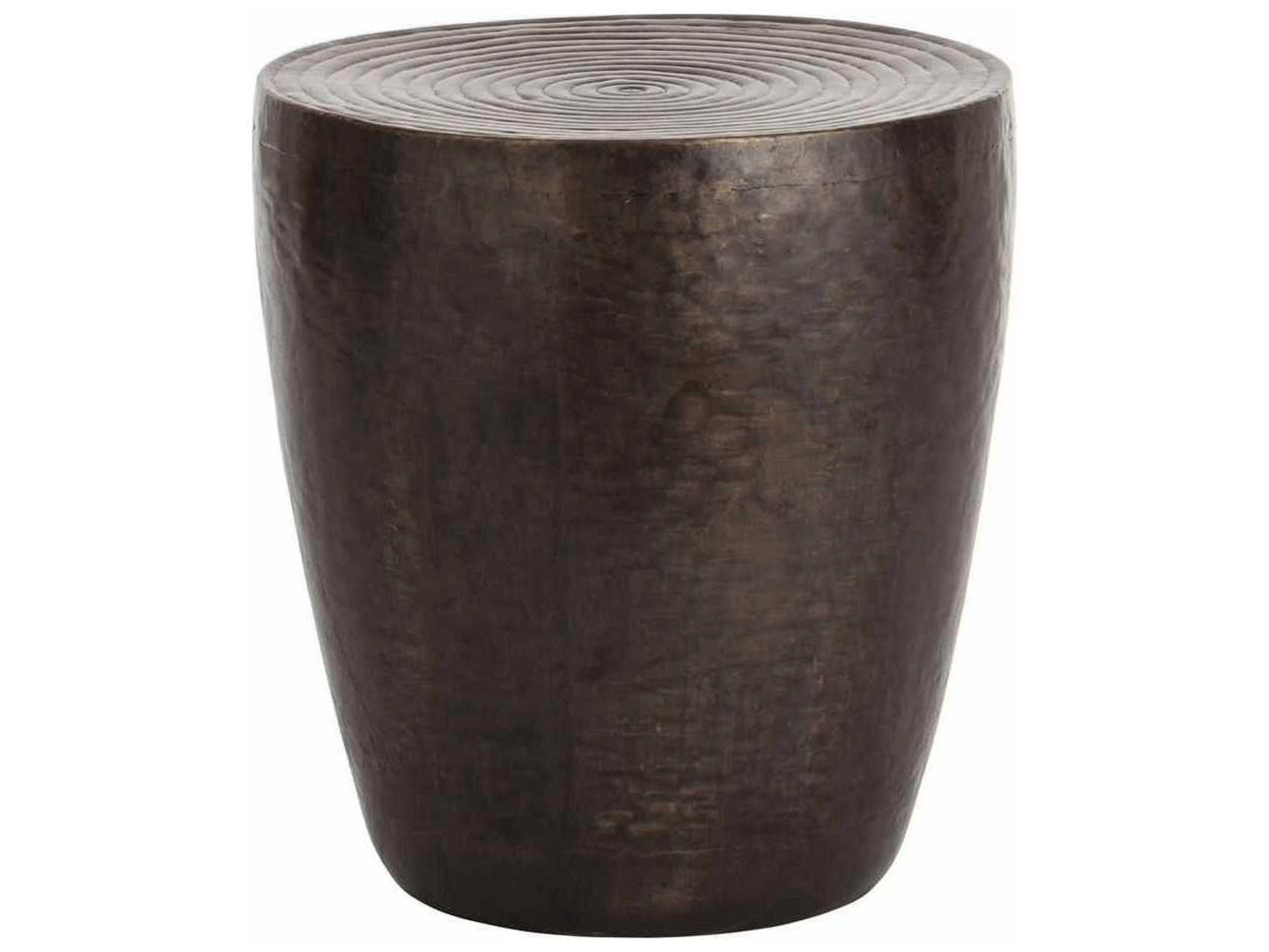 Arteriors Home Clint Round Metal Antique Bronze End Table