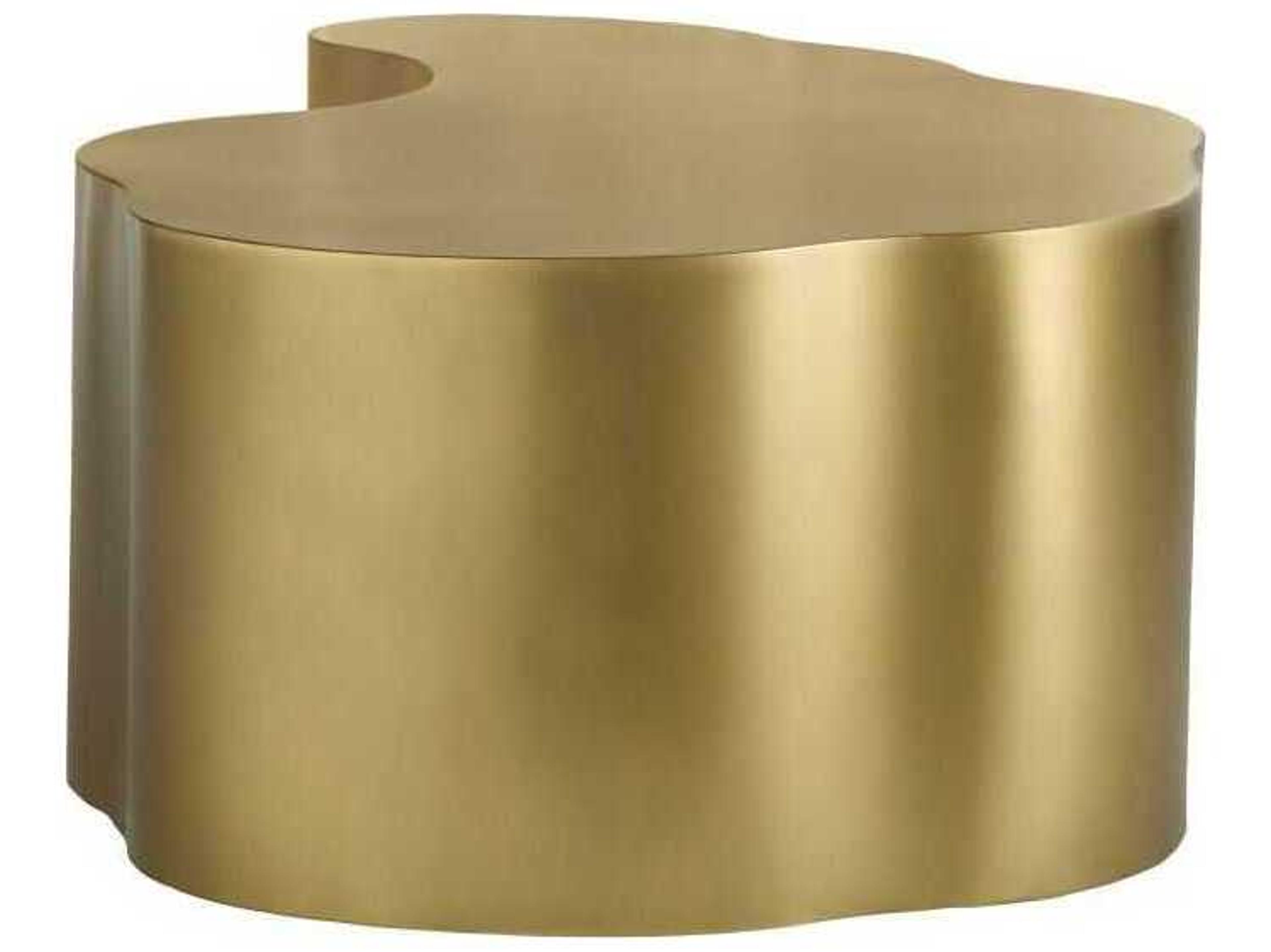 Arteriors Home Meadow Coffee Table Antique Brass Oval Iron