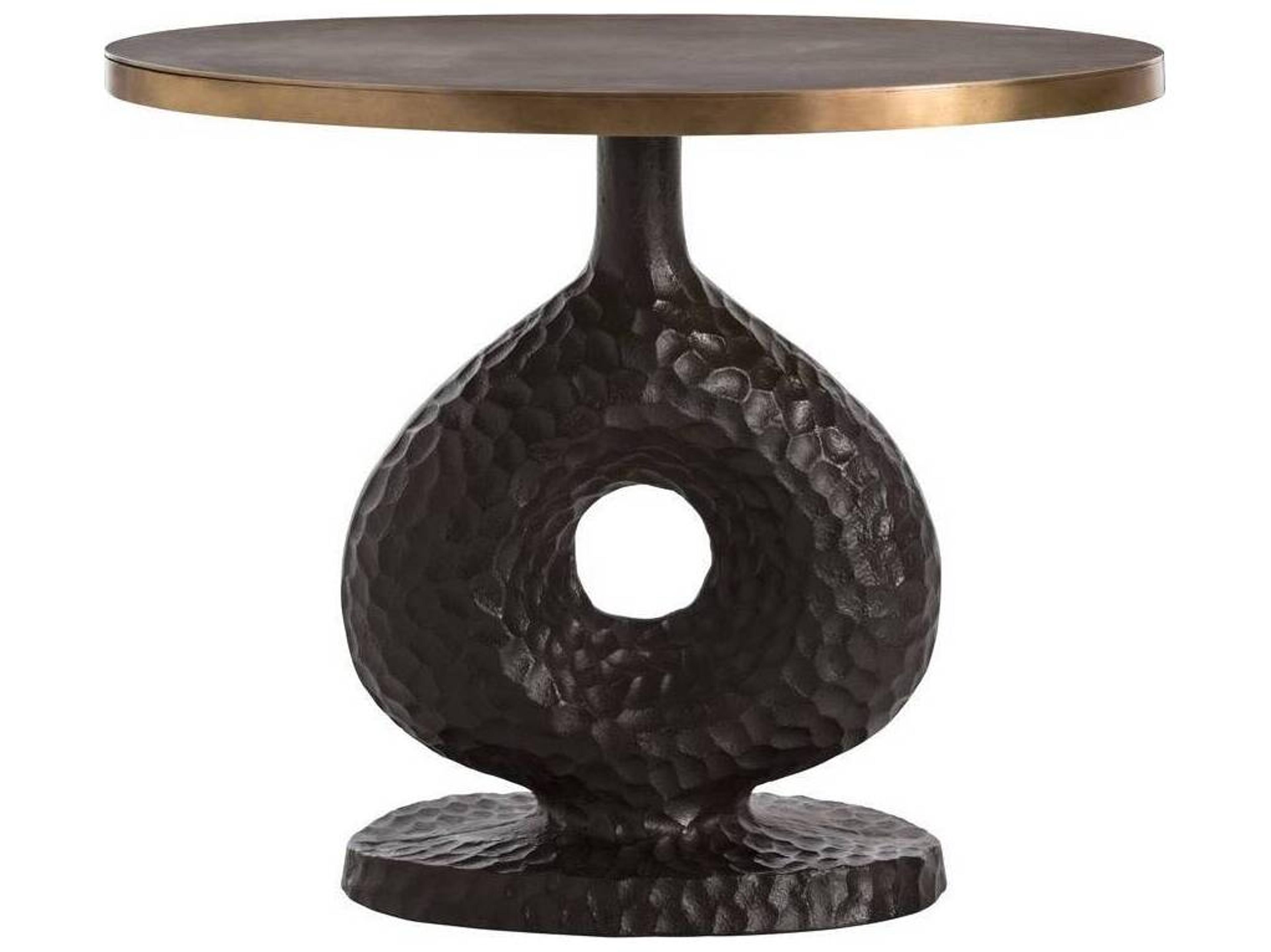 Arteriors Home Seth Oval Metal Antique Bronze End Table