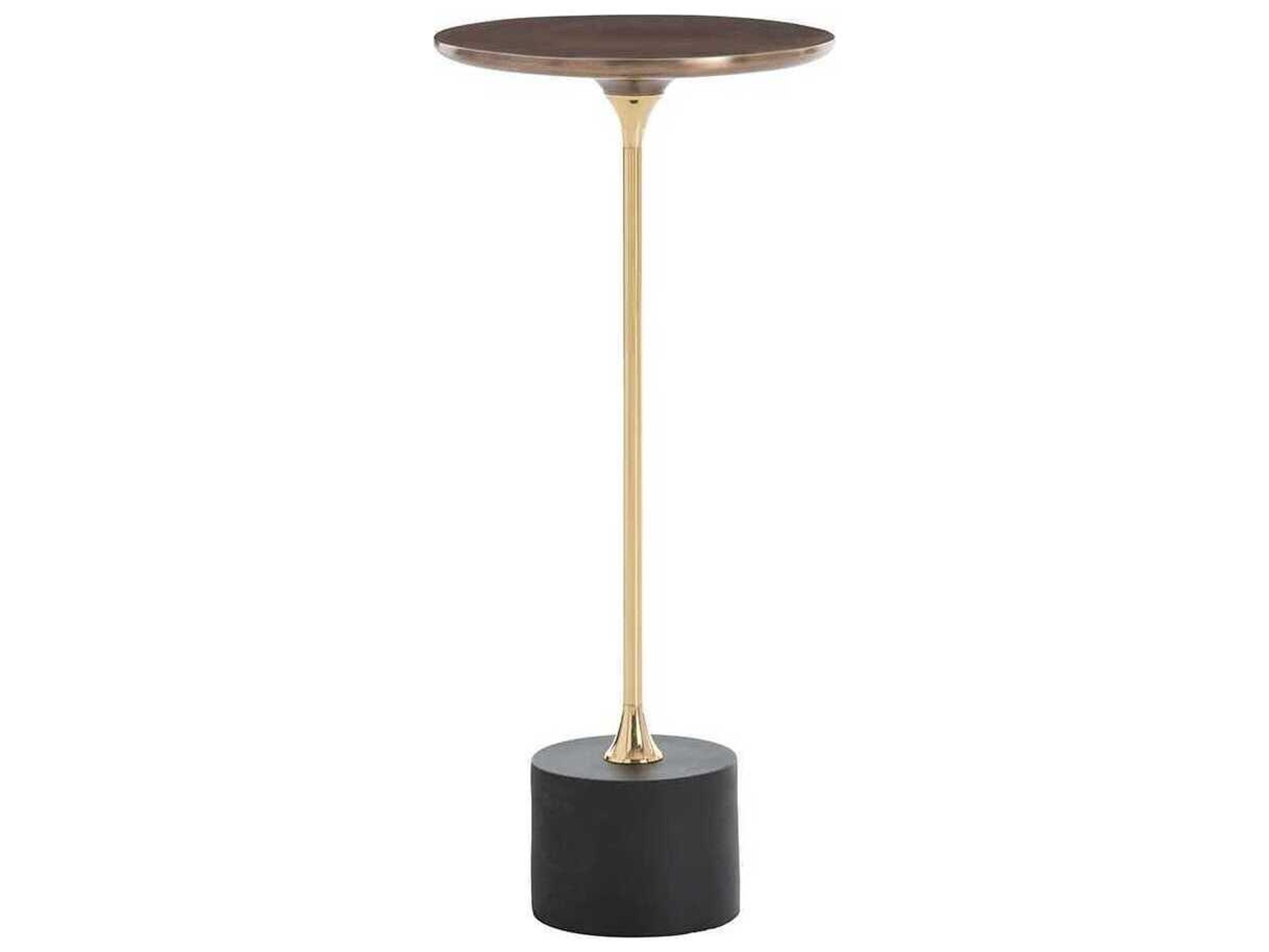 Arteriors Home Fitz Round Metal Blackened Iron End Table