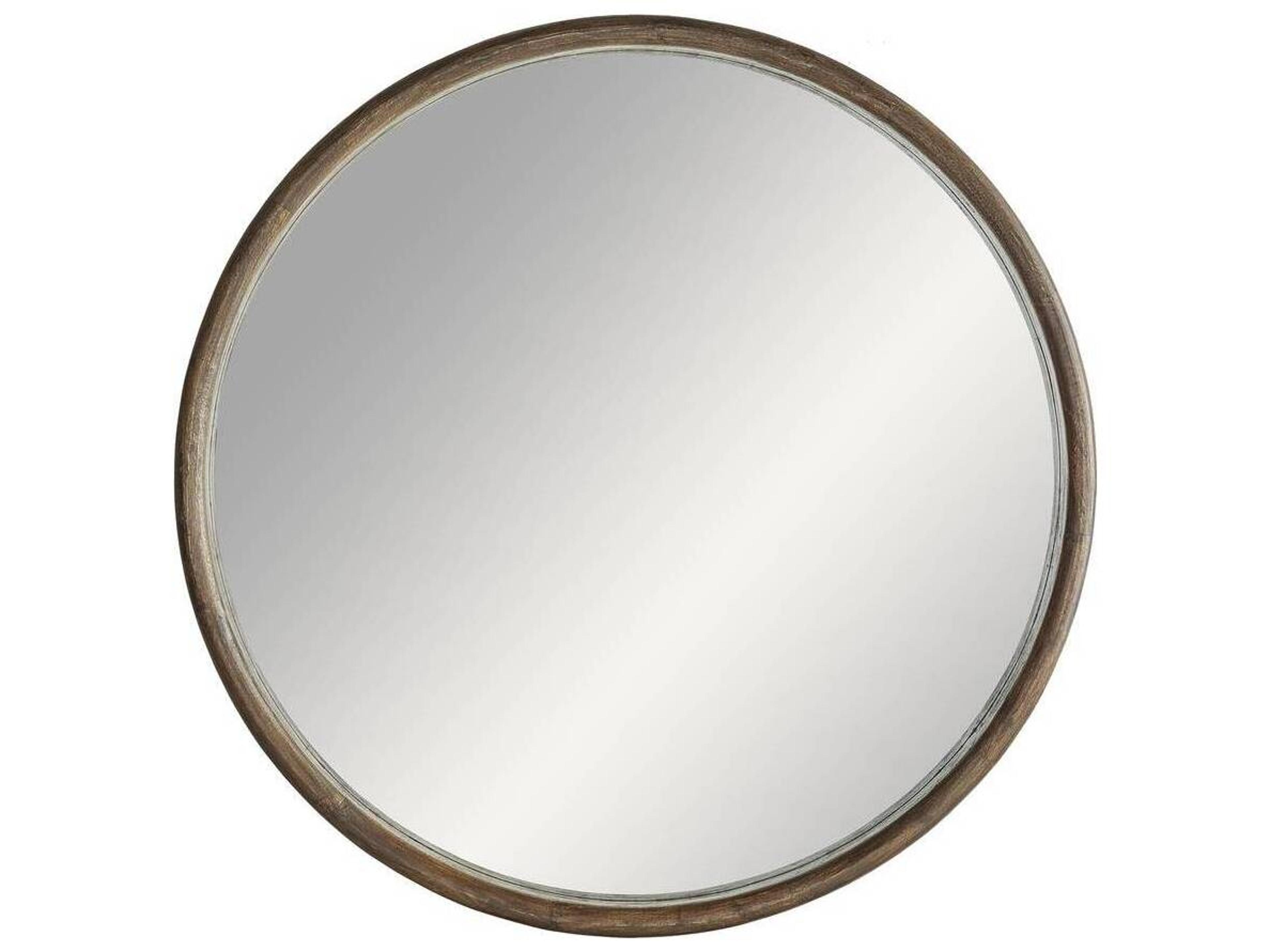 Arteriors Home Lesley Light Walnut Round Floor Mirror