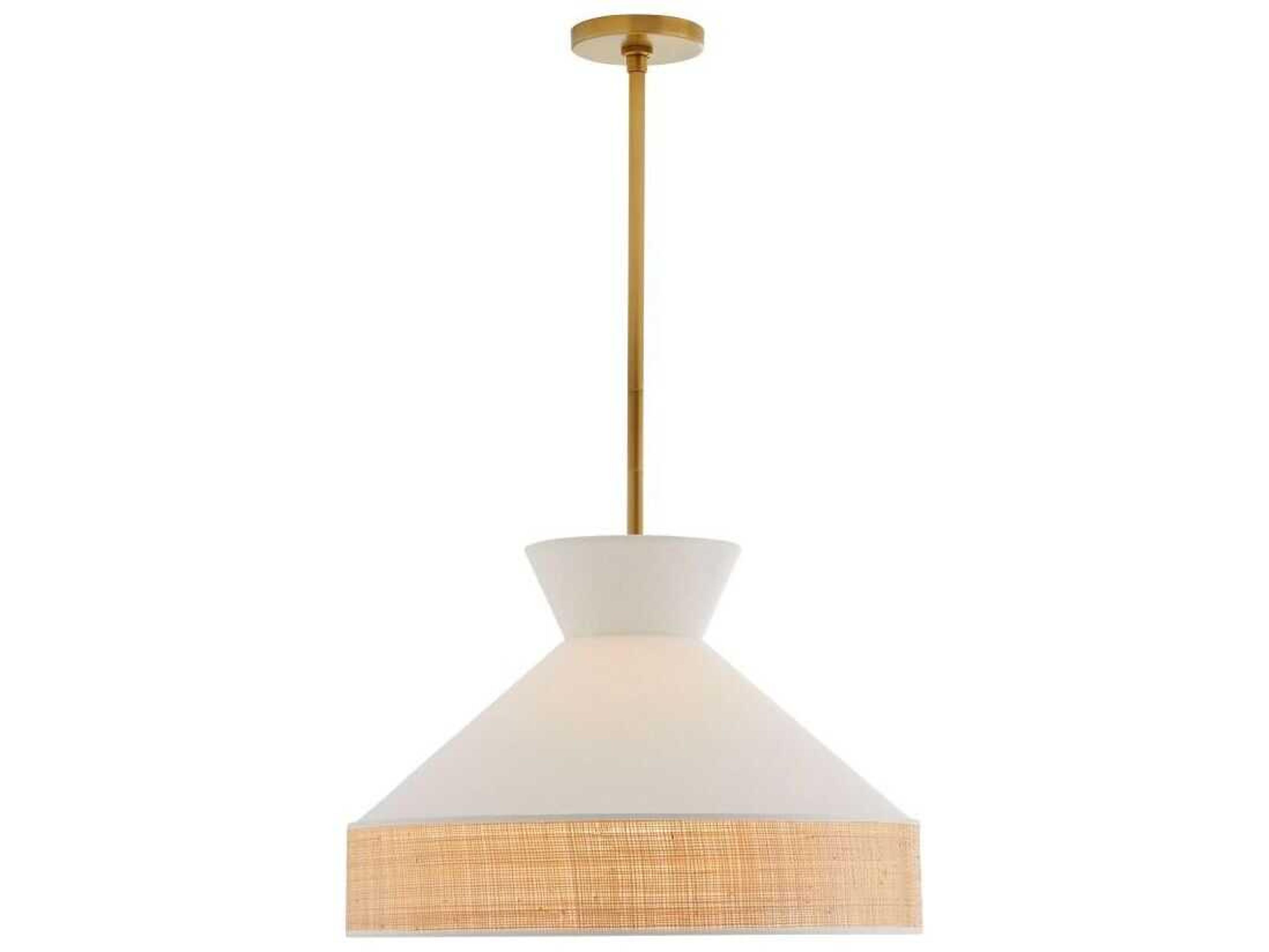 Arteriors Home Malena 1-Light Antique Brass White Pendant