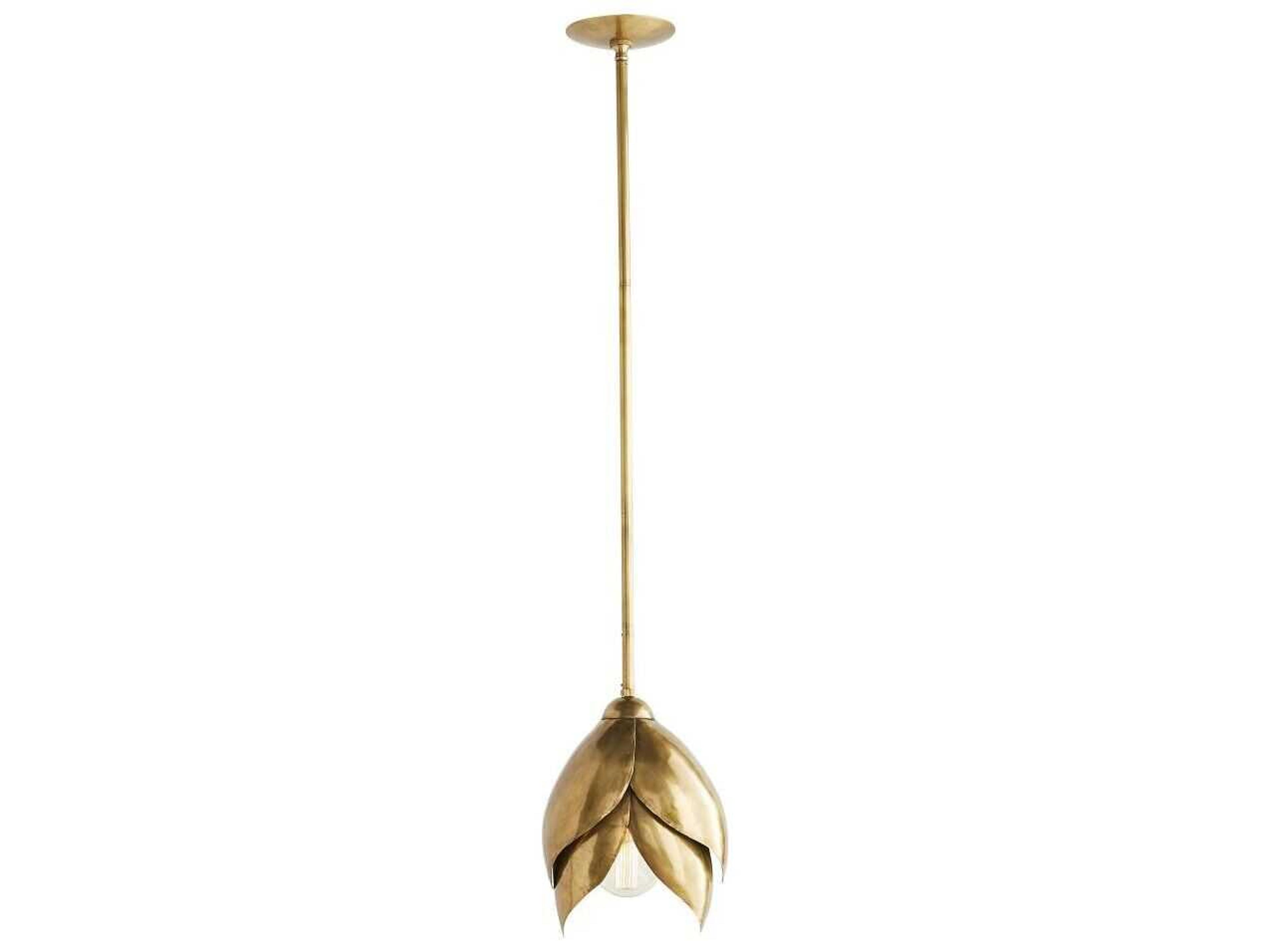 Arteriors Home Edith 1-Light Vintage Brass Mini Pendant