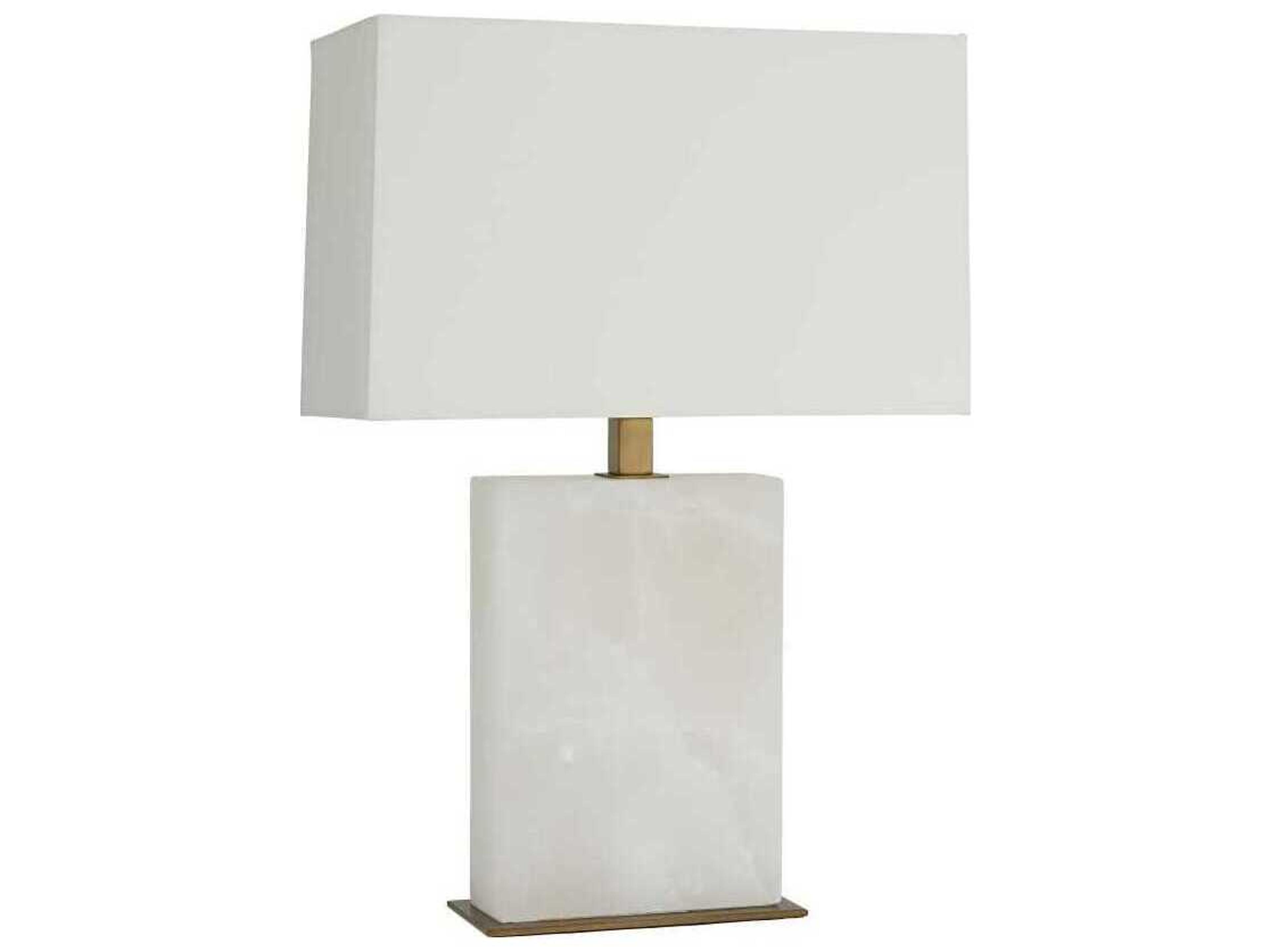 Arteriors Home Carson Snow Marble With Vintage Brass White Table Lamp
