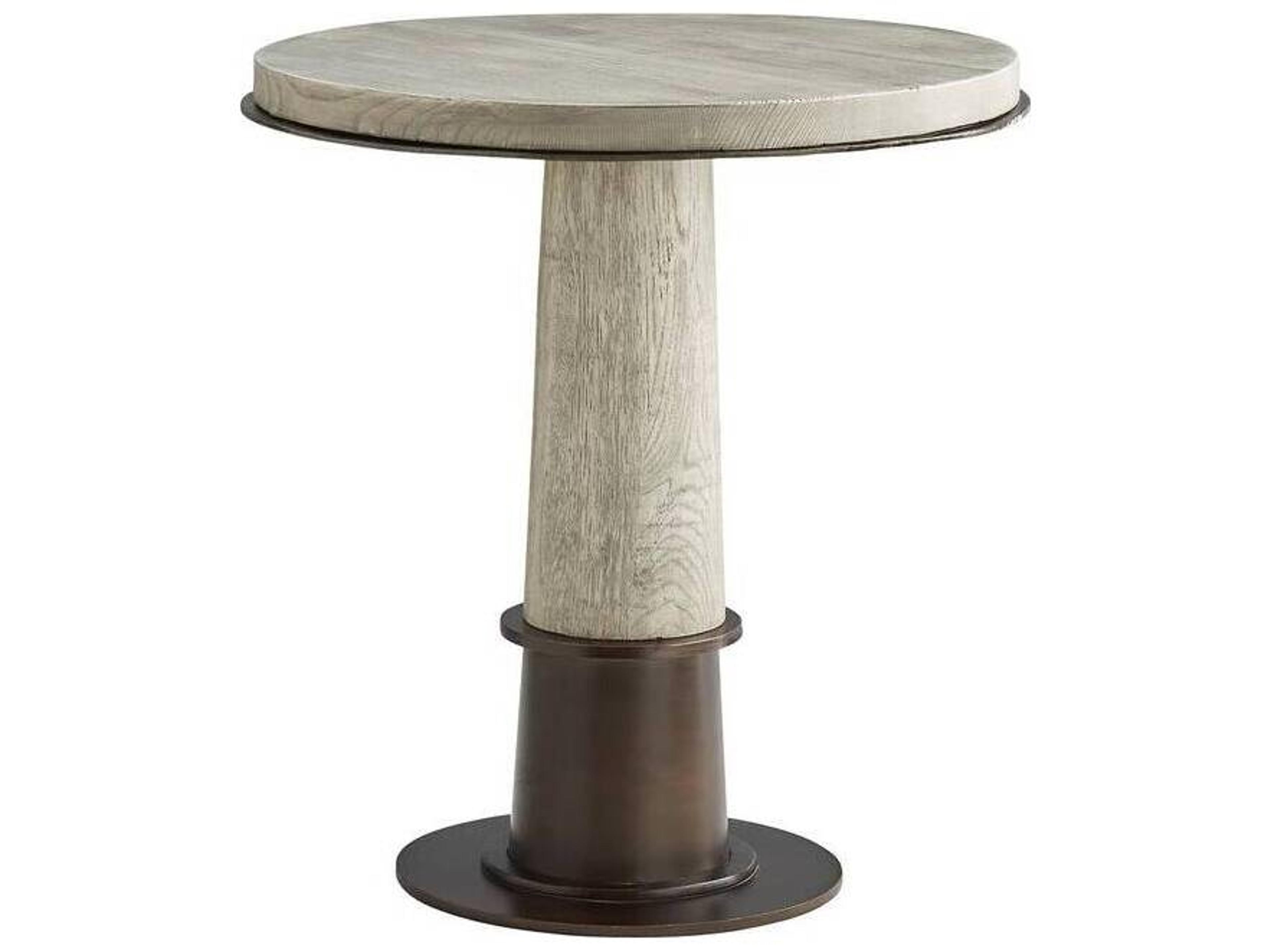 Arteriors Home Kamile Round Wood Natural Iron End Table