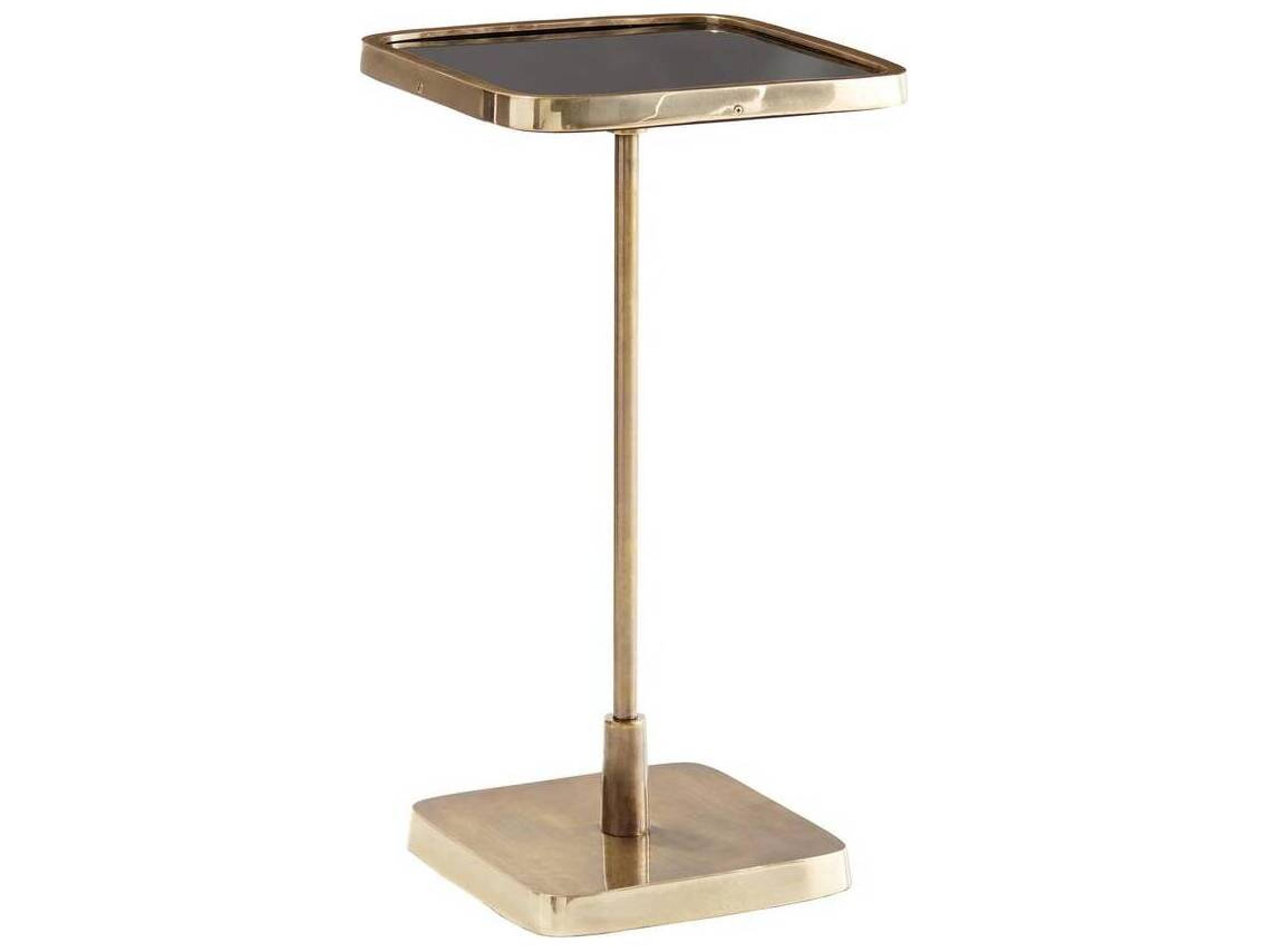 Arteriors Home Kaela Square Glass Vintage Brass End Table