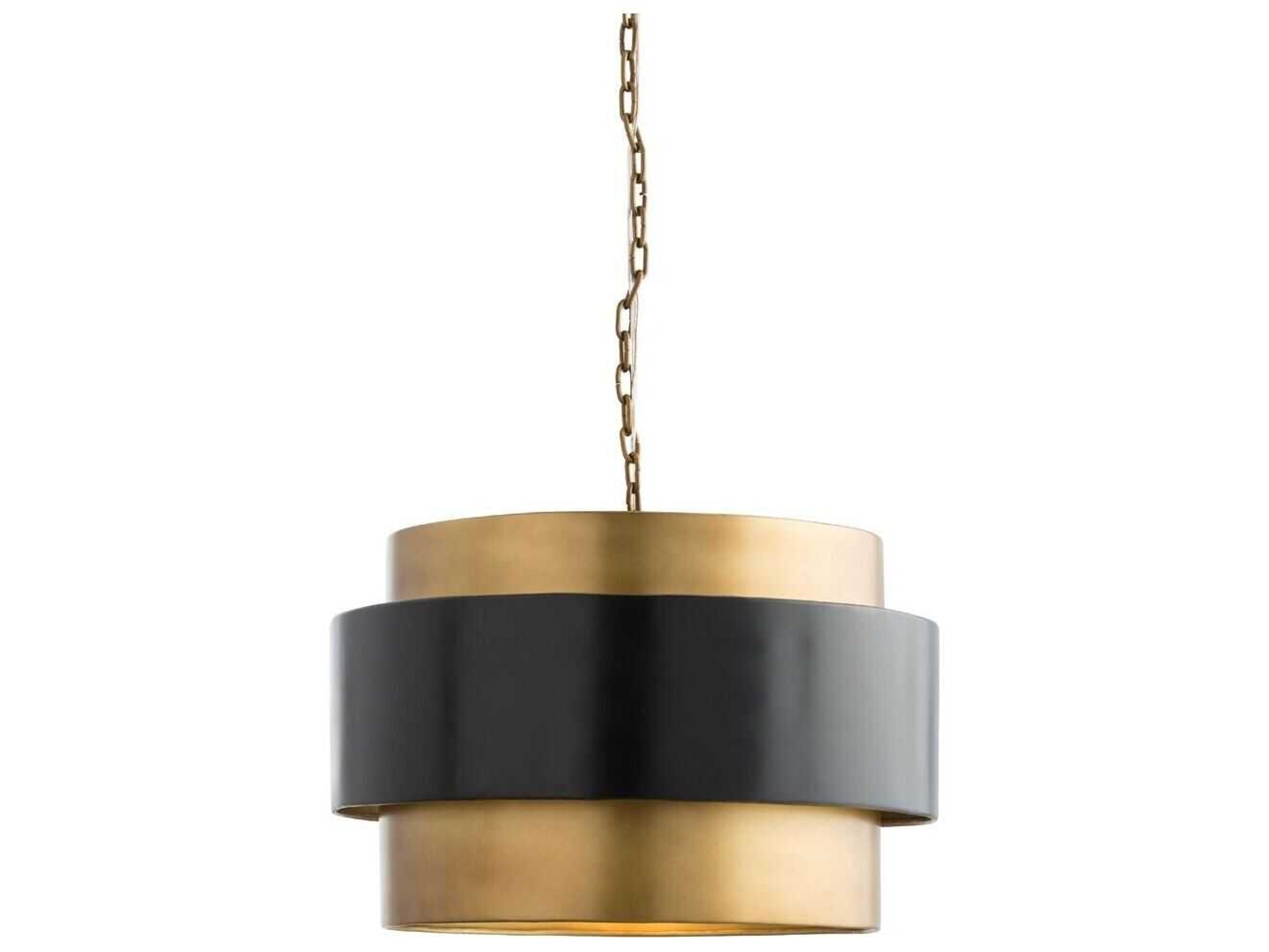 Arteriors Home Nolan 1-Light Vintage Brass Antique Drum Pendant
