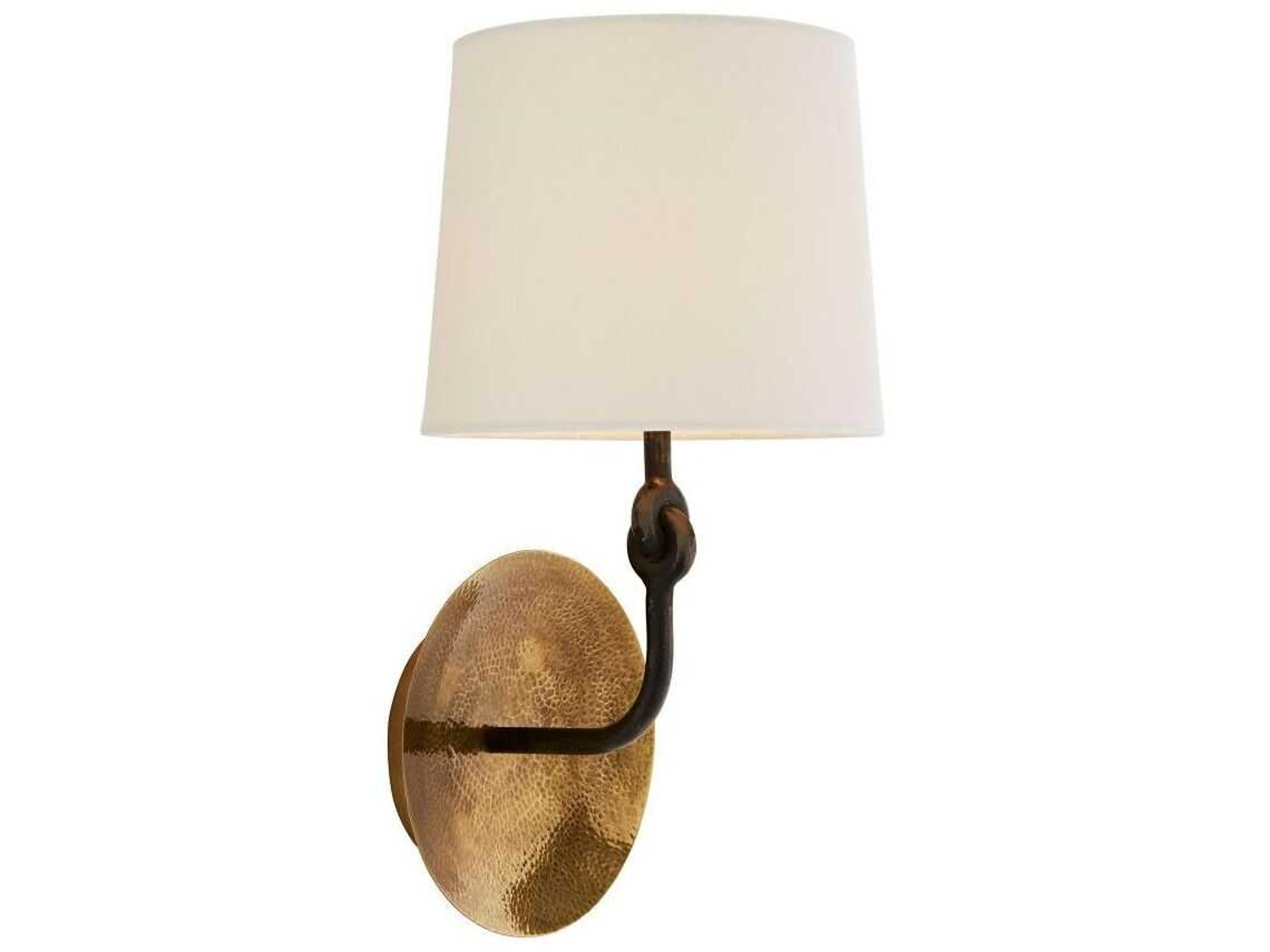 Arteriors Home Giles 1-Light Hammered Antique Brass Blackened Iron Wall Sconce