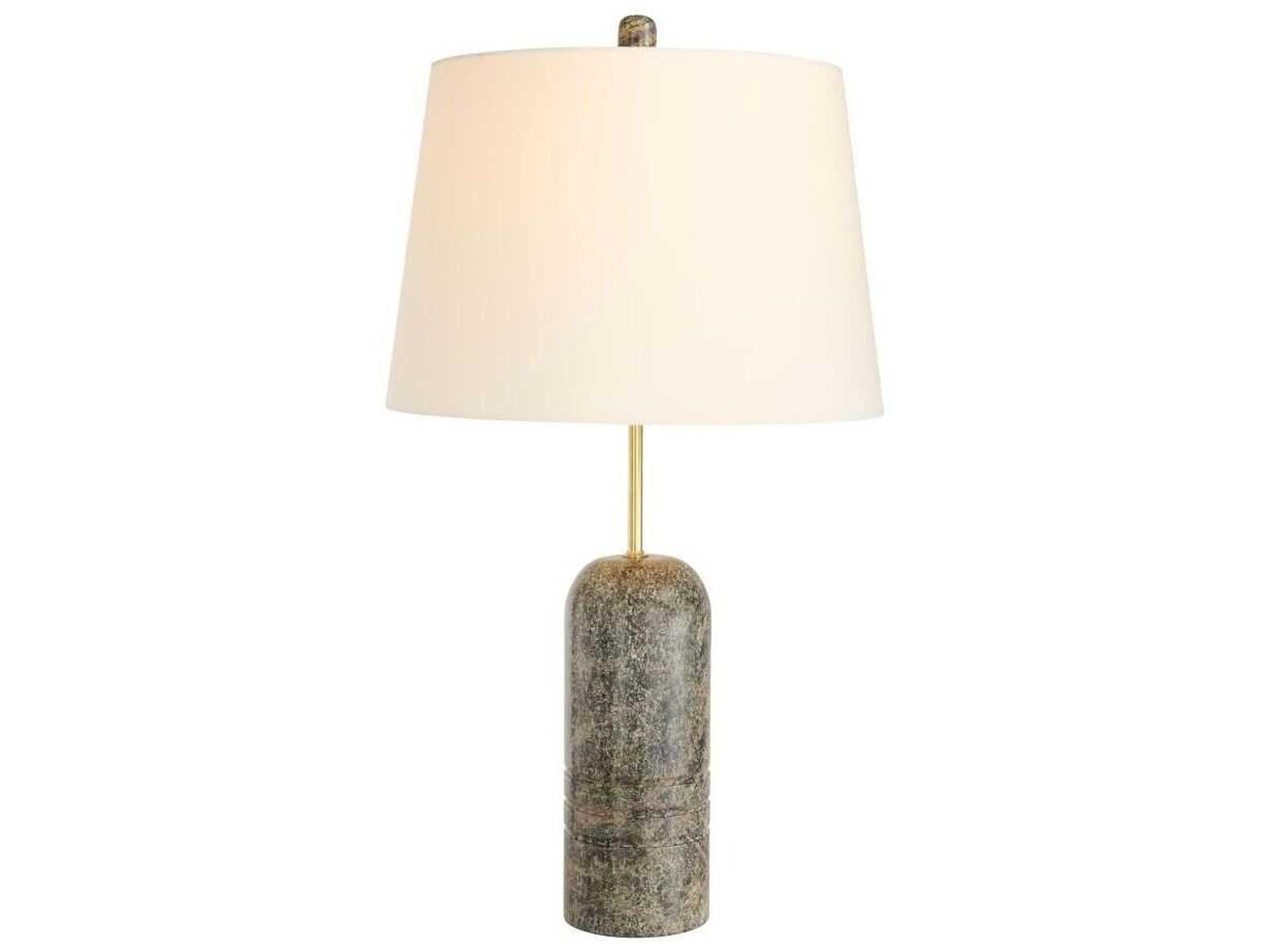 Arteriors Home Mendoza Jungle Marble Antique Brass Gray Buffet Lamp