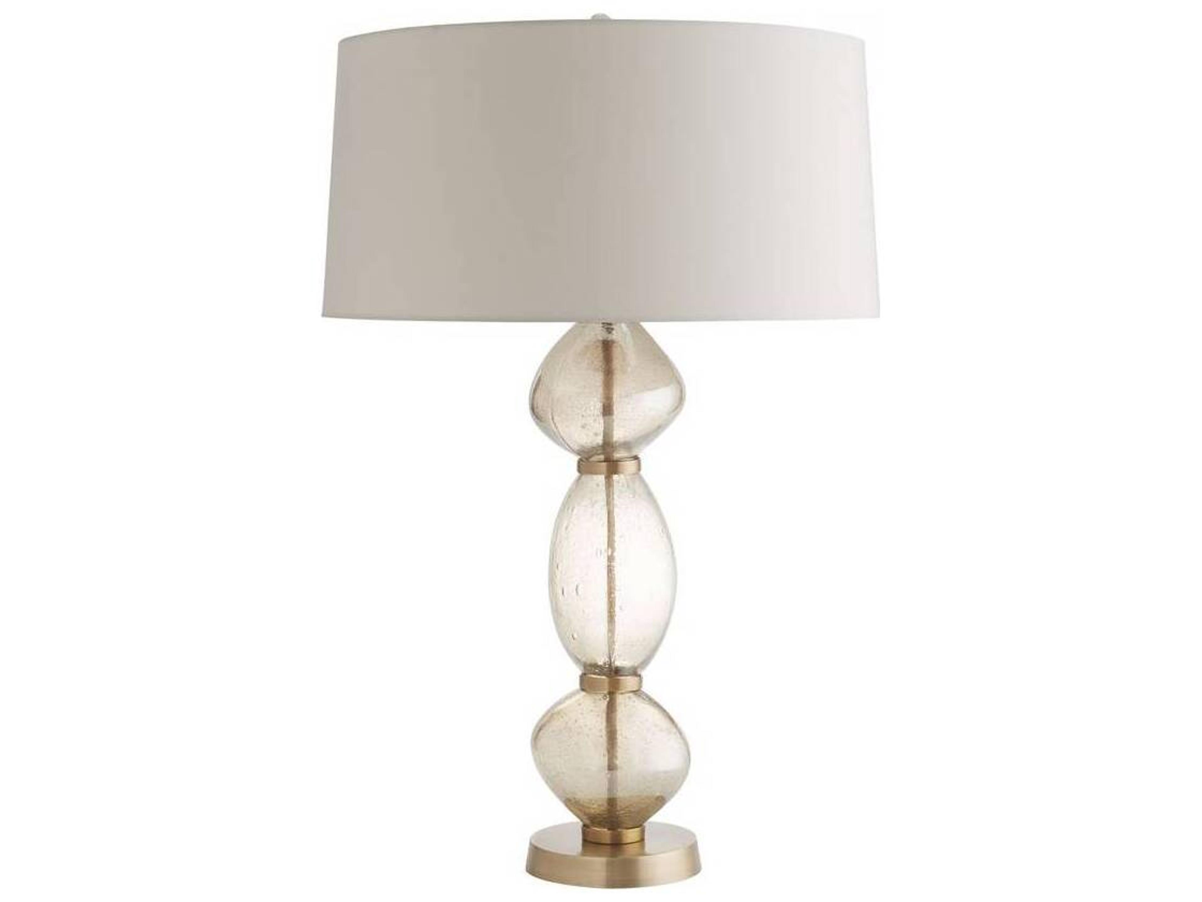 Arteriors Home Dreena Smoke Luster Seedy Glass Antique Brass Buffet Lamp