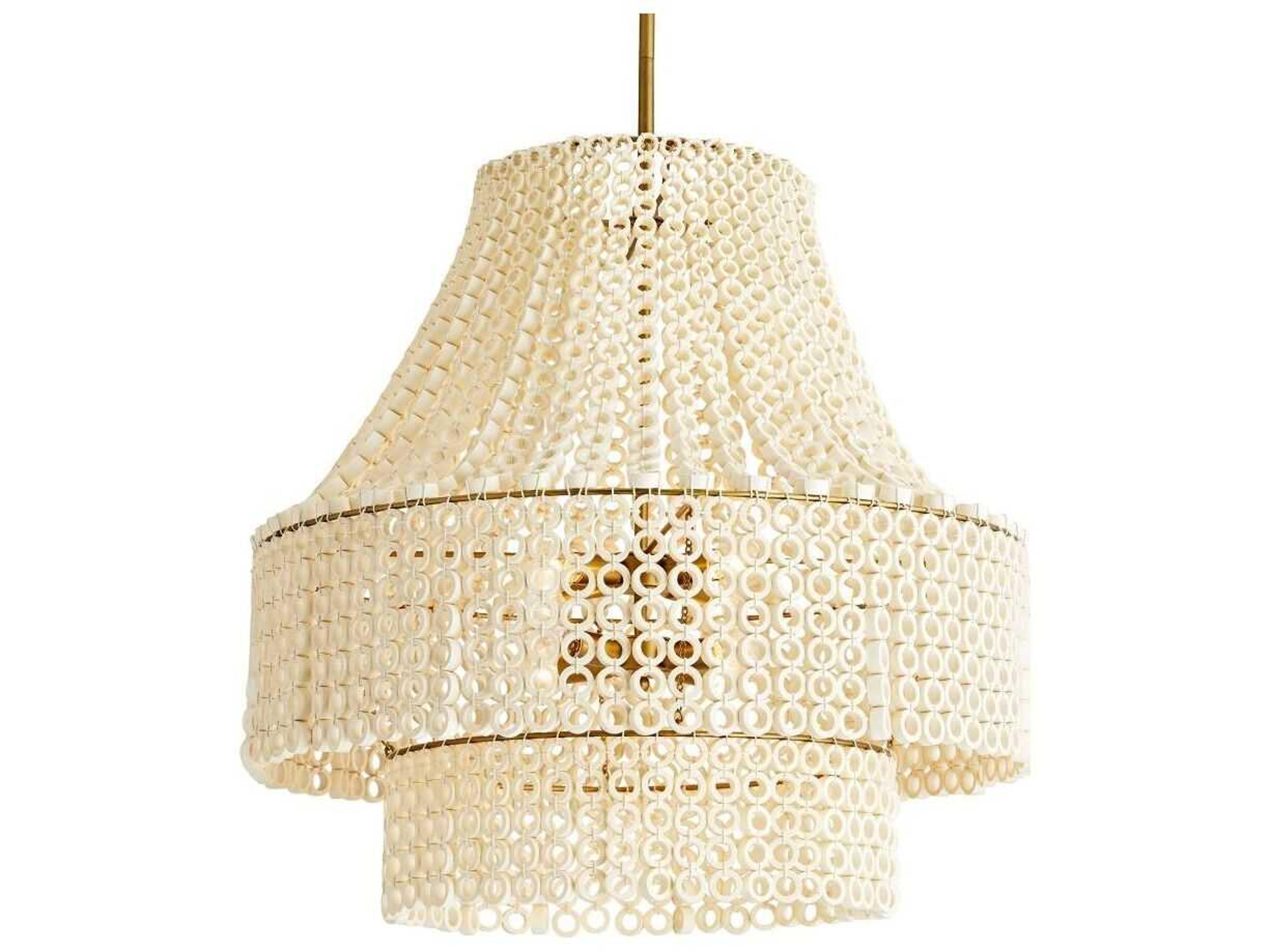 Arteriors Home Hannie 8-Light White Wood Pendant