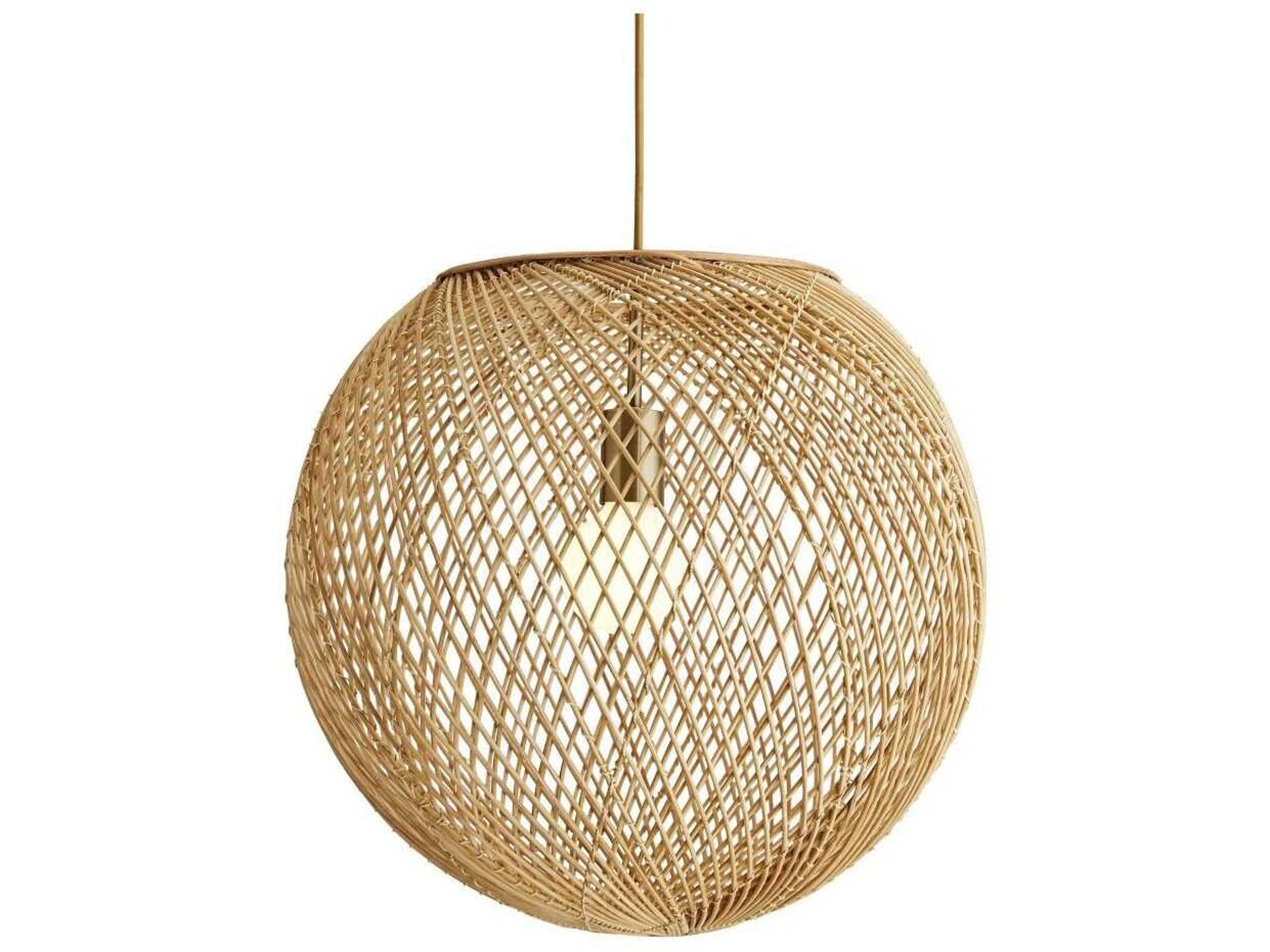 Arteriors Home Indiana 1-Light Natural Rattan Wood Pendant