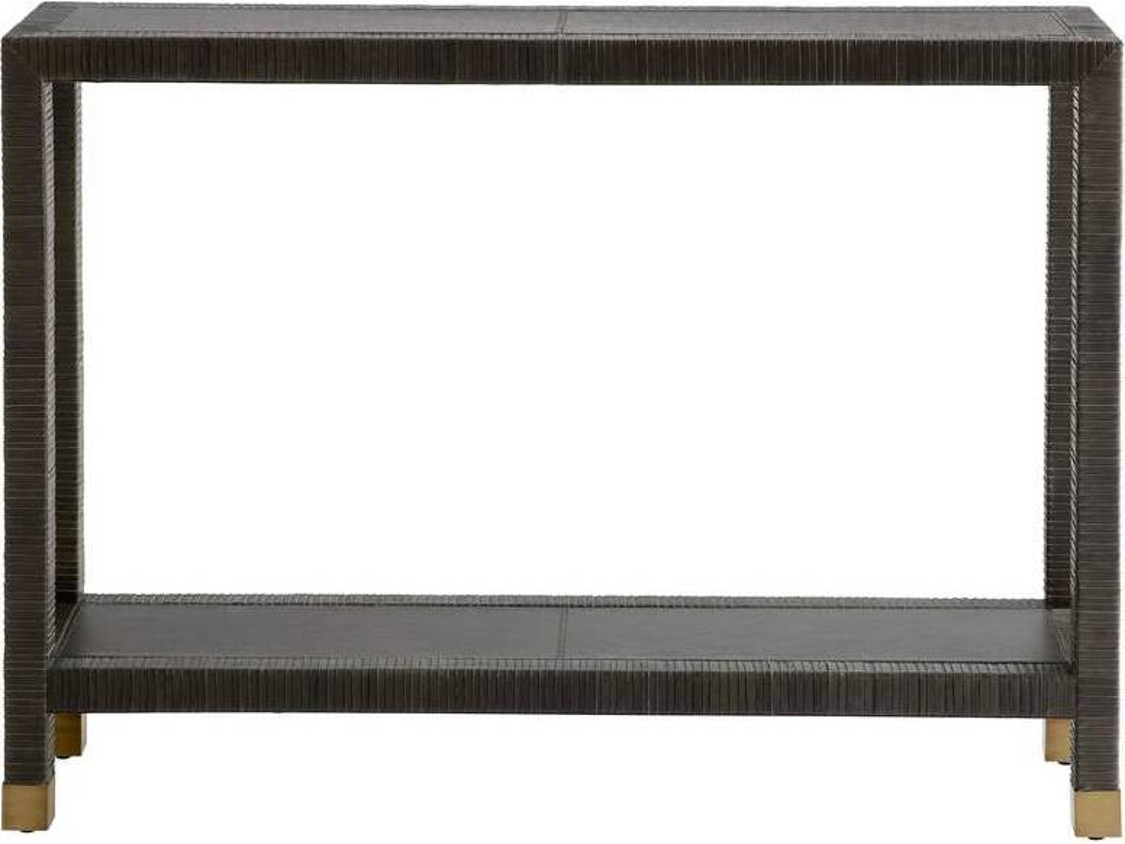 Arteriors Home Rectangular Leather Dim Gray Oswald Console Table