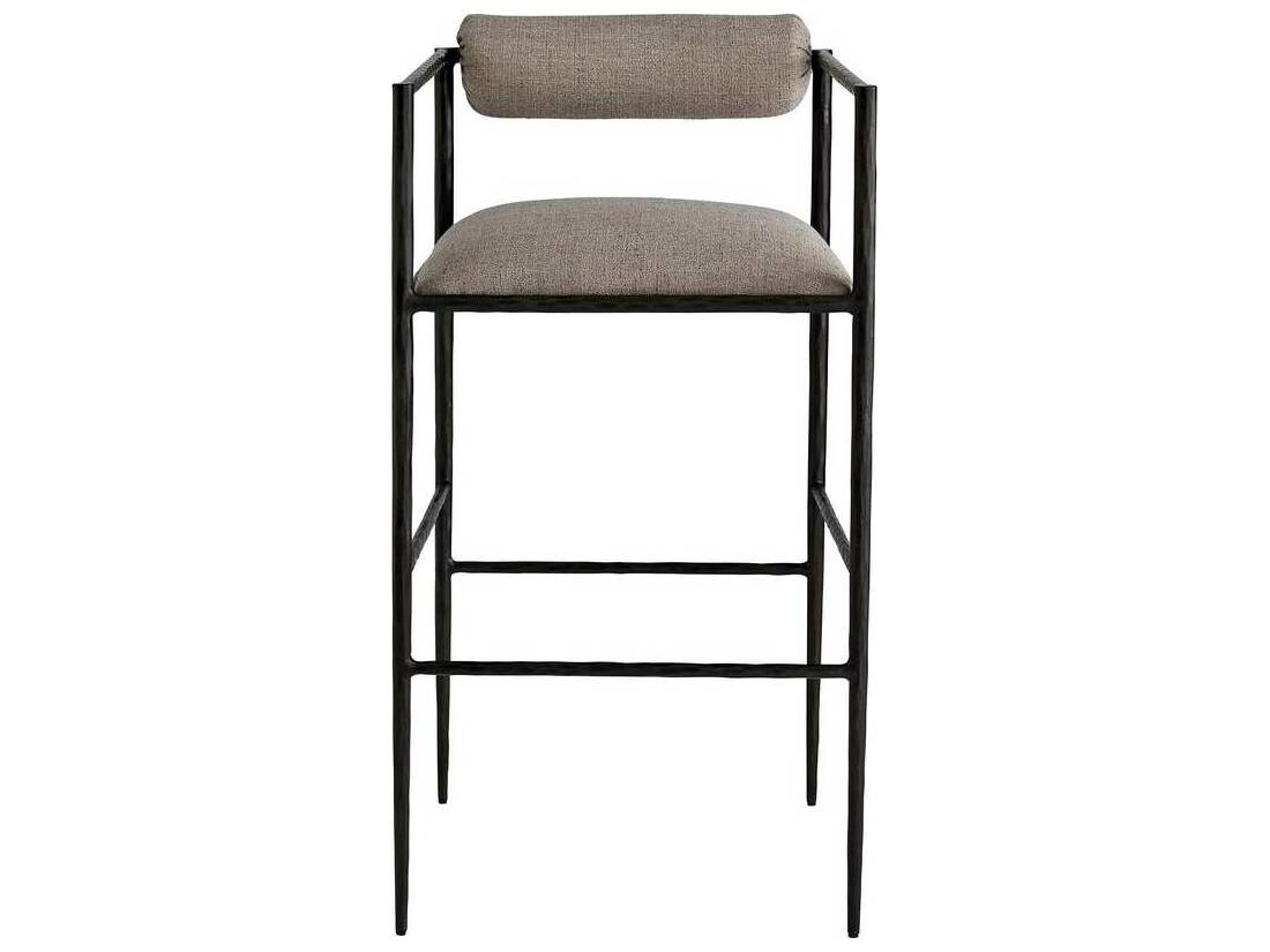 Arteriors Home Barbana Bar Stool in Pewter Texture Hand Forged Iron Frame