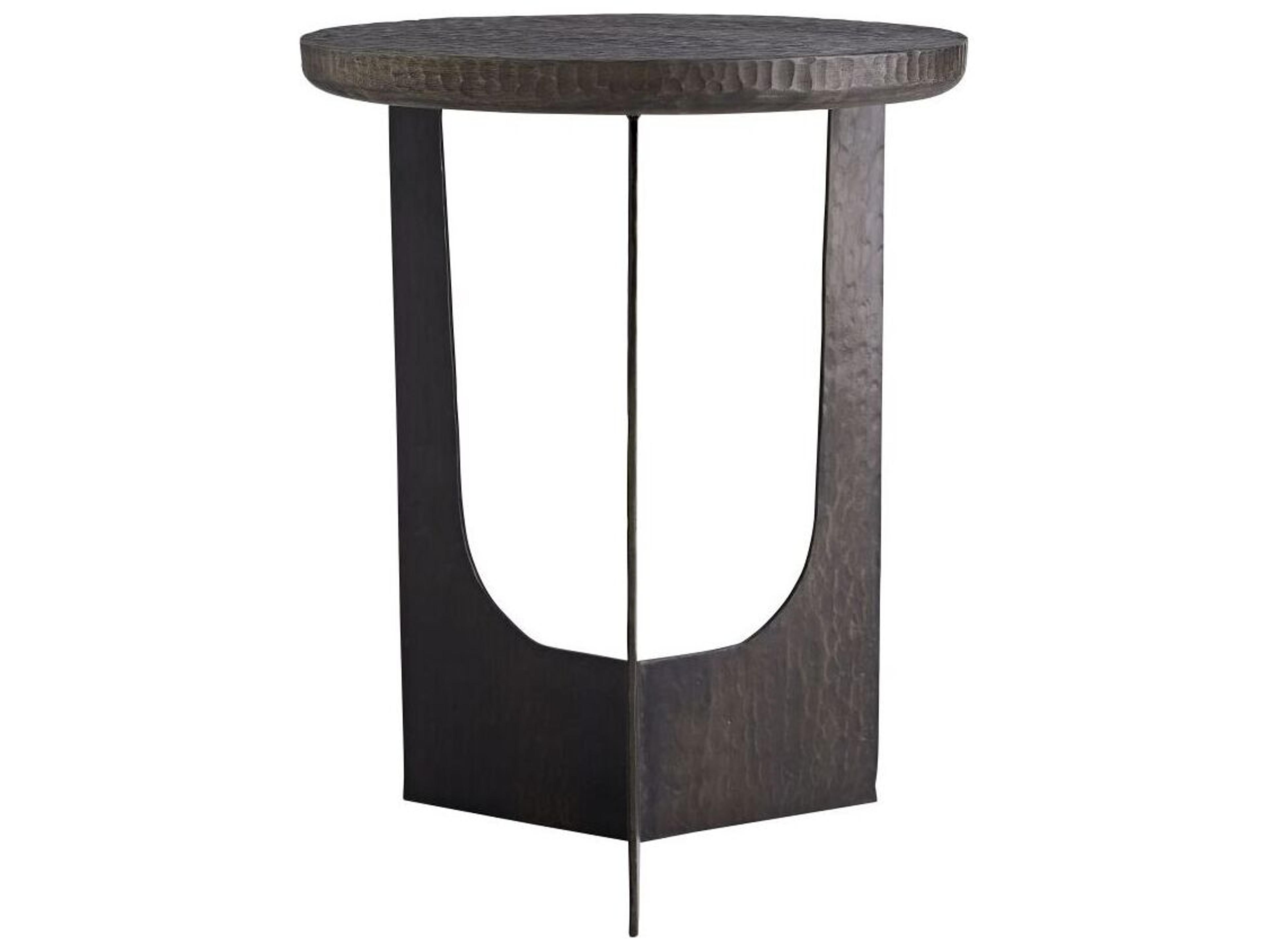 Arteriors Home Round Wood Soft Black Waxed Dustin End Table