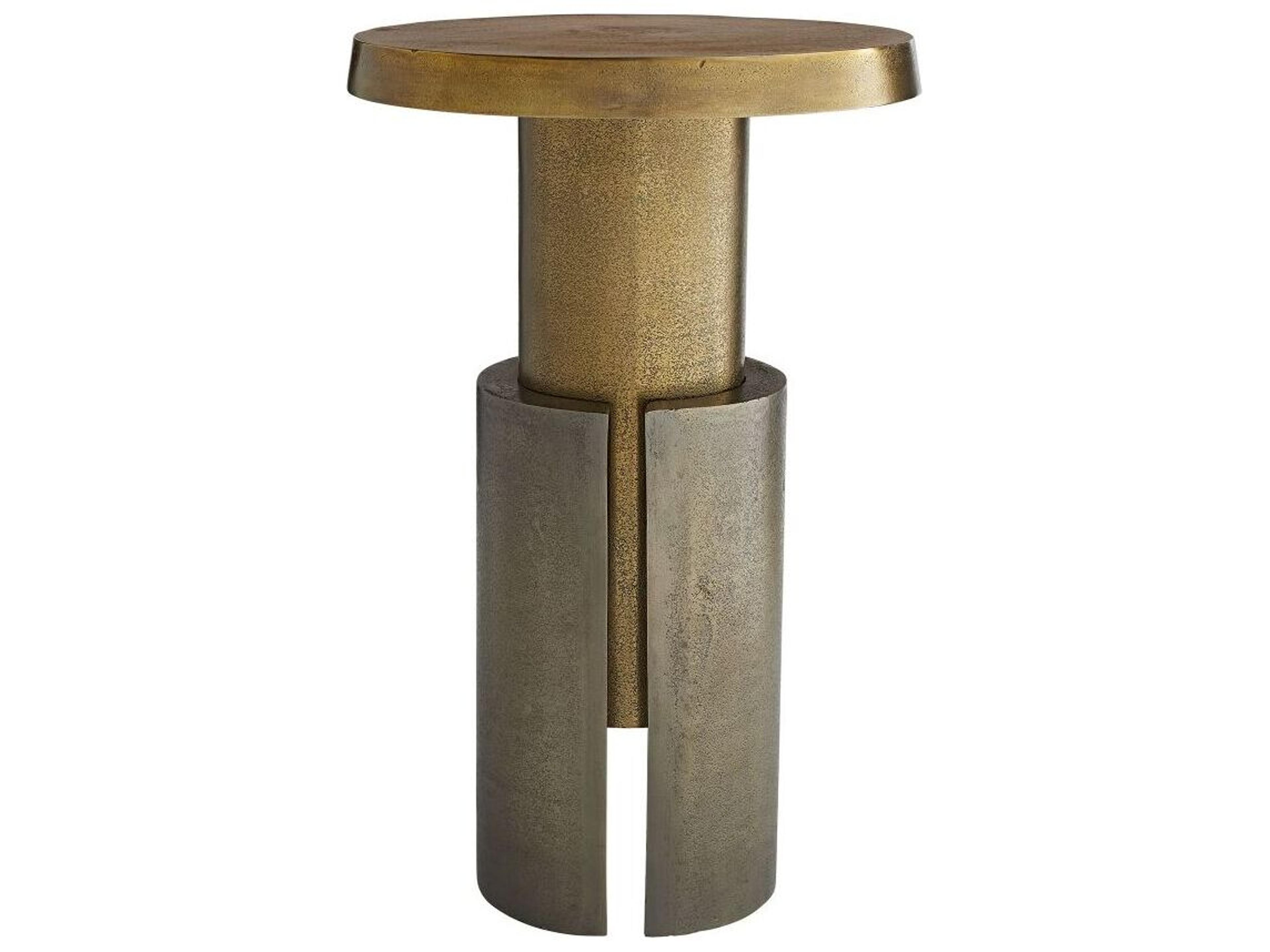 Arteriors Home Round Metal Antique Brass Inara End Table
