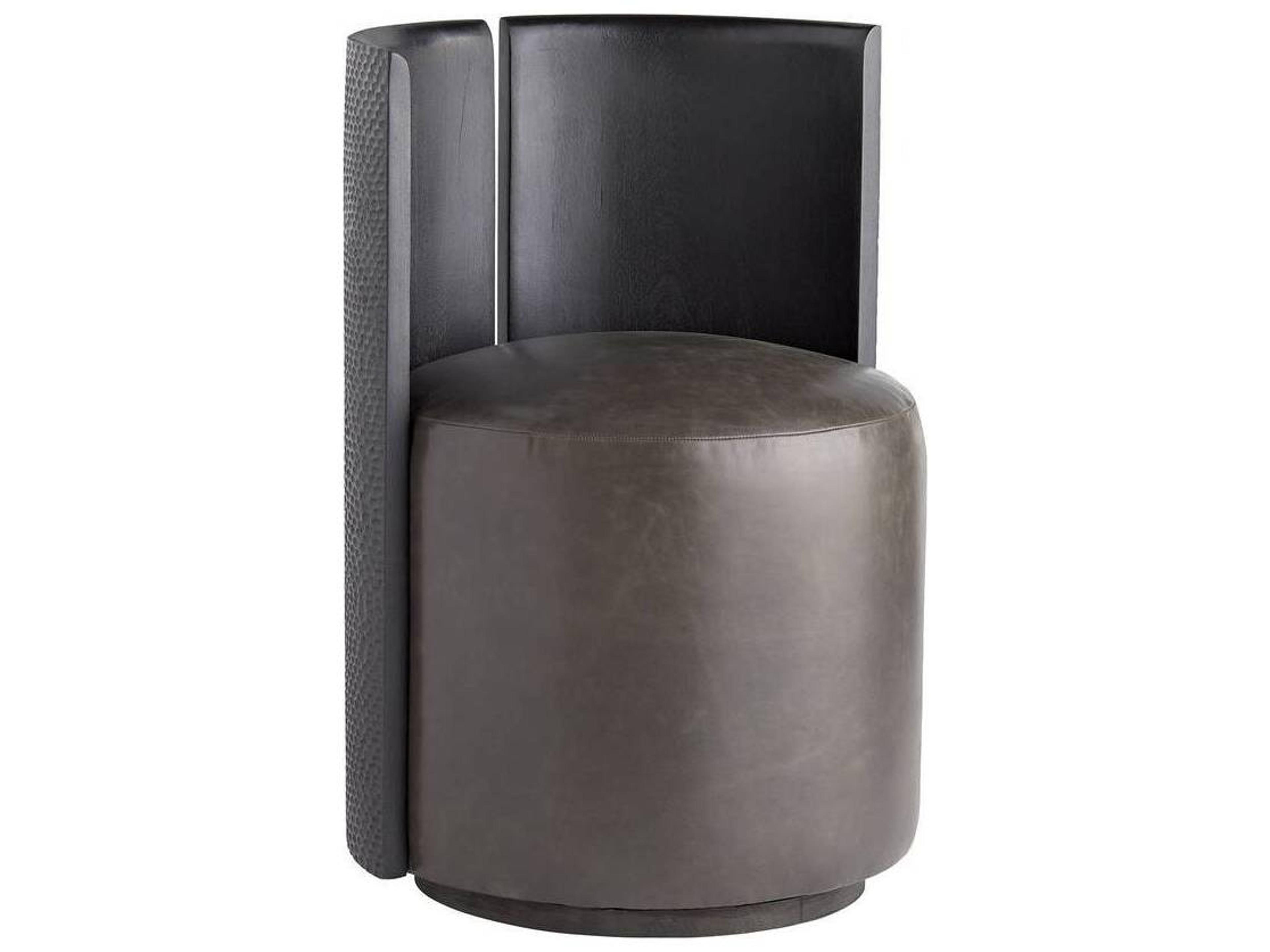 Arteriors Home Hoover Black Leather Armless Dining Chair