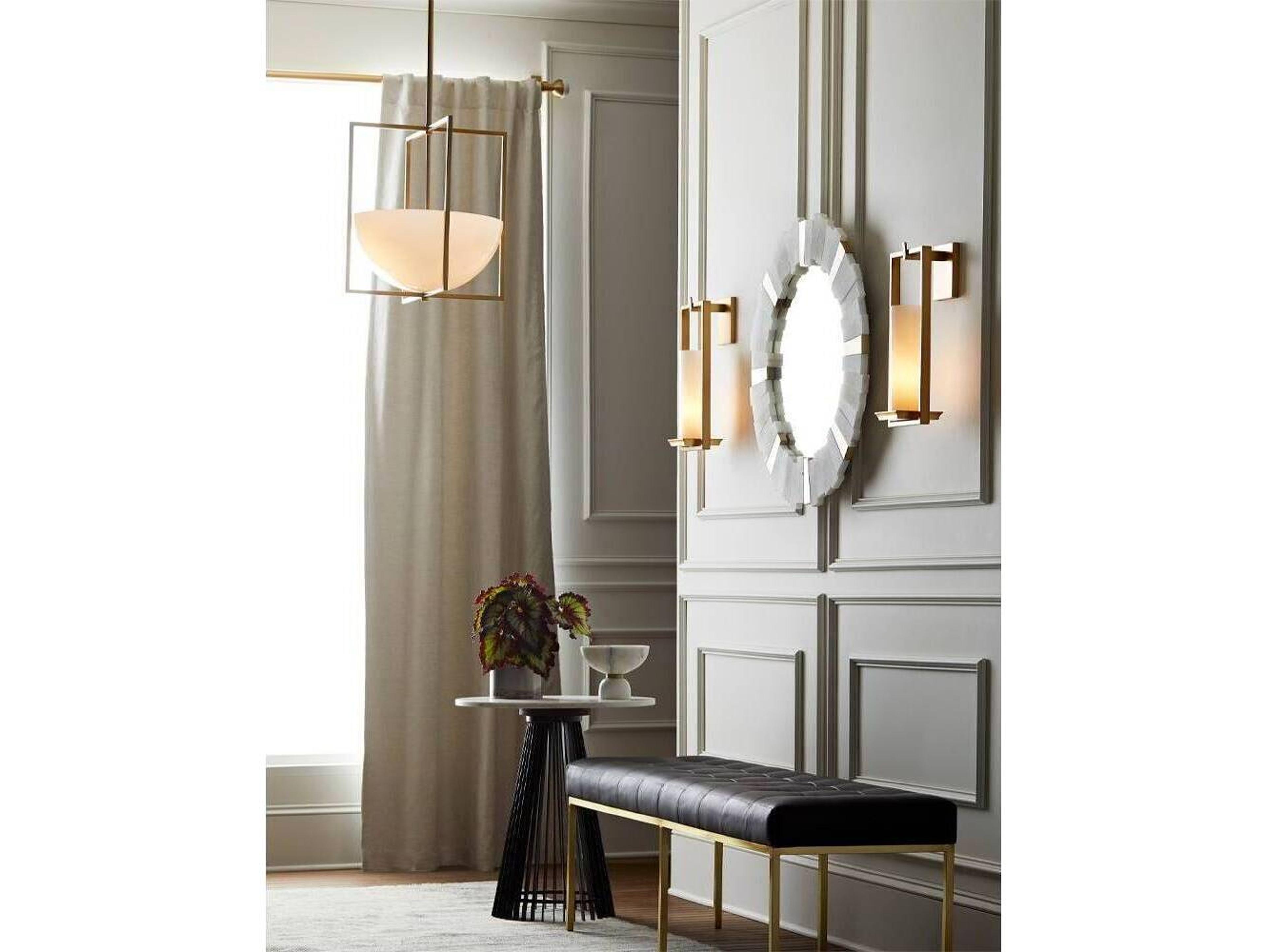 Arteriors Home Royce  2-Light Antique Brass Bowl Geometric Pendant