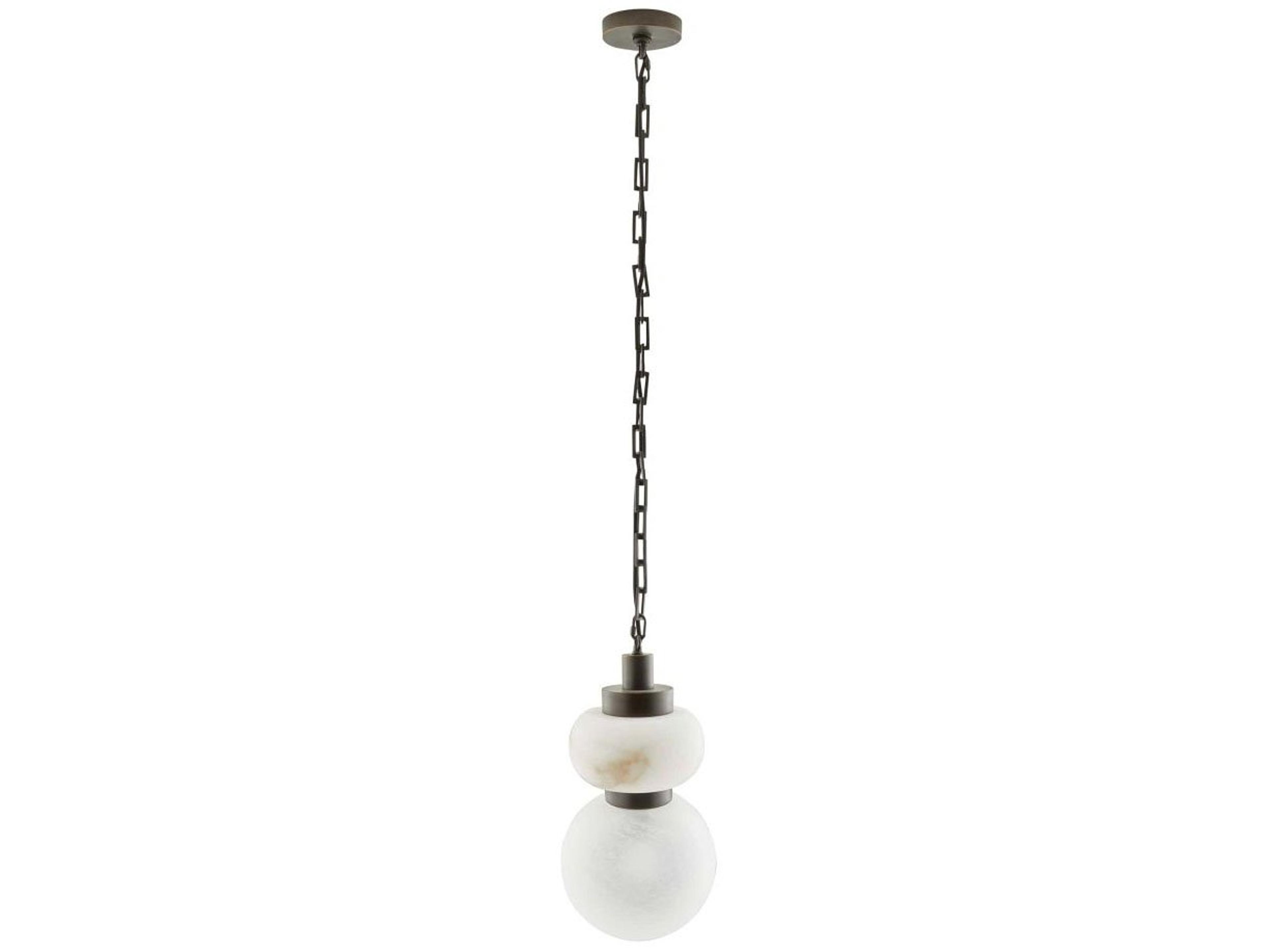 Arteriors Home Rosemont 1-Light English Bronze White Globe Mini Pendant