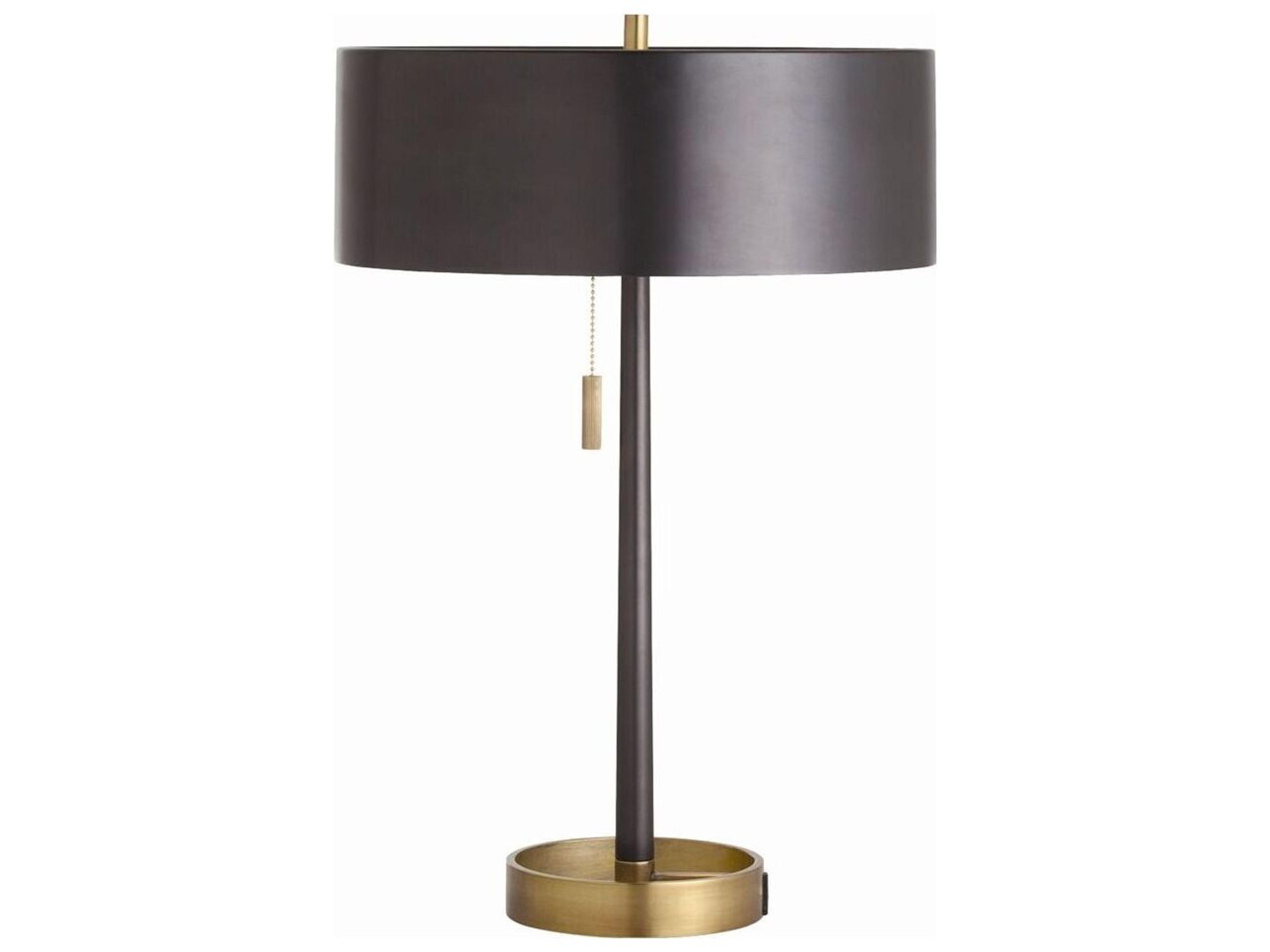 Arteriors Home Violetta  Matte Black Antique Brass Table Lamp