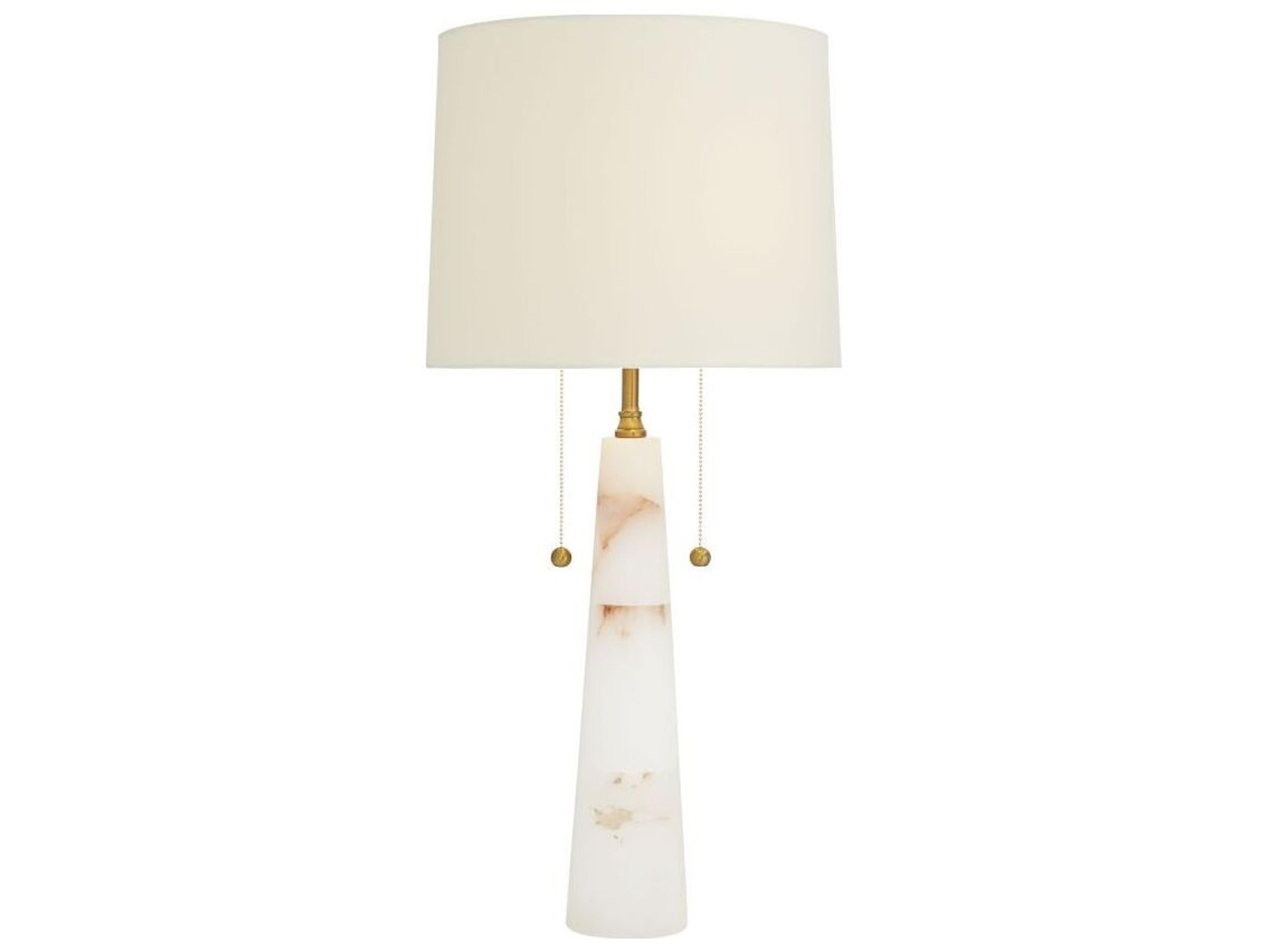 Arteriors Home Sidney Alabaster Antique Brass White Buffet Lamp