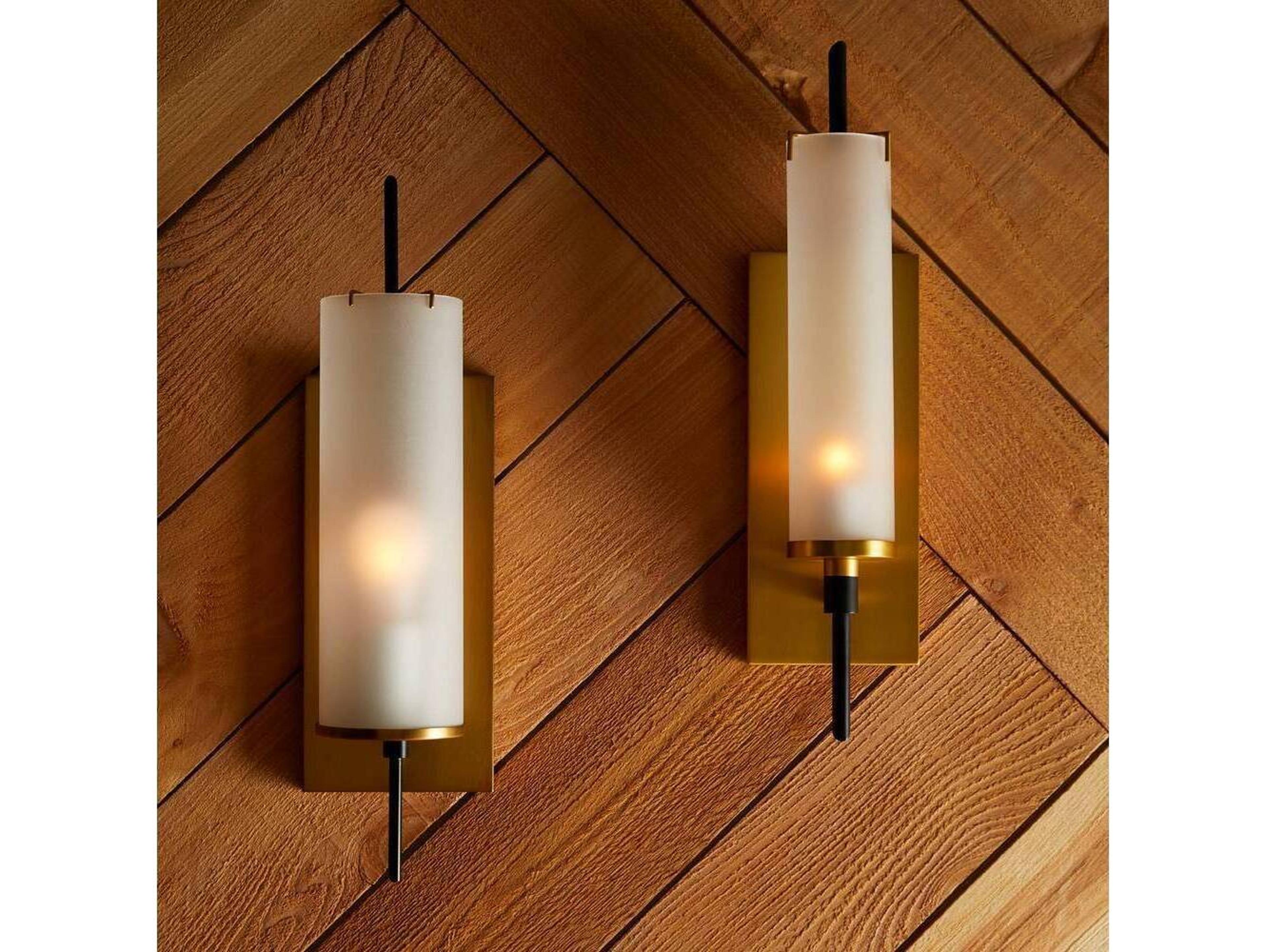 Arteriors Home Stefan 1-Light Antique Brass With Frosted Glass Wall Sconce