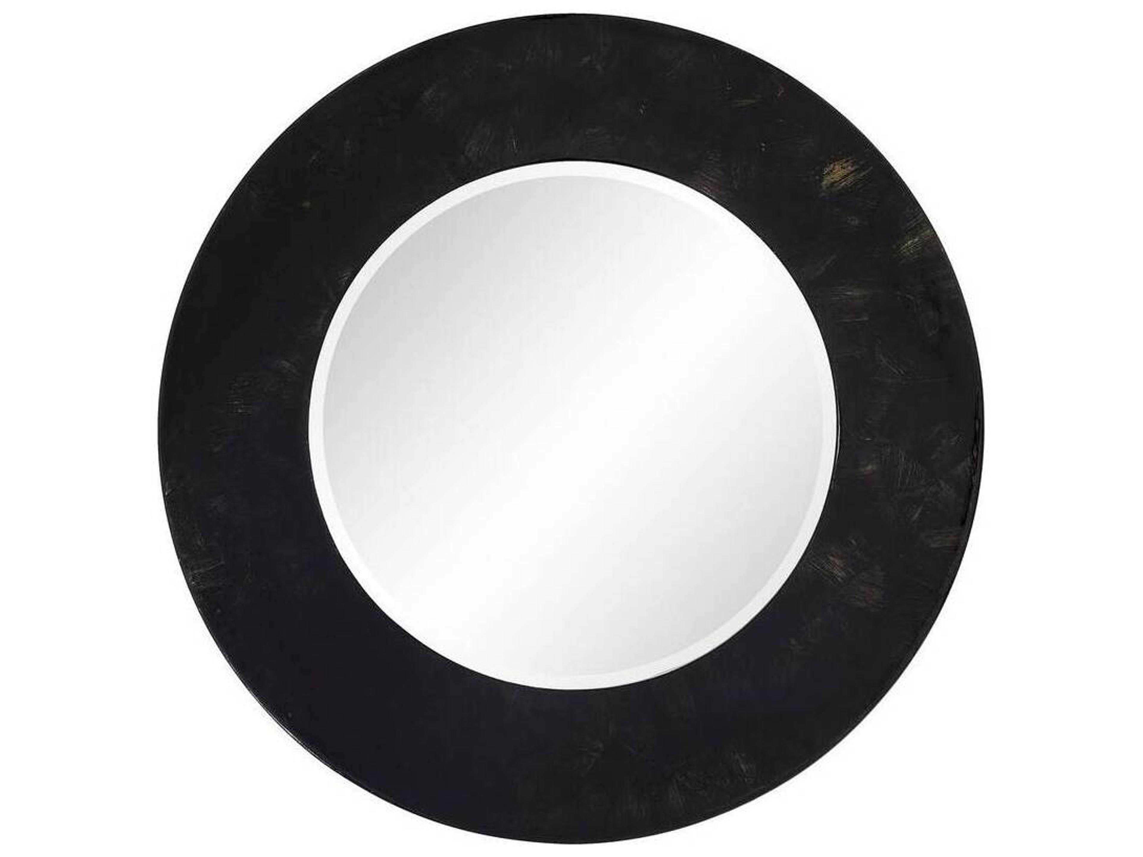 Arteriors Home Lona Black Round Wall Mirror