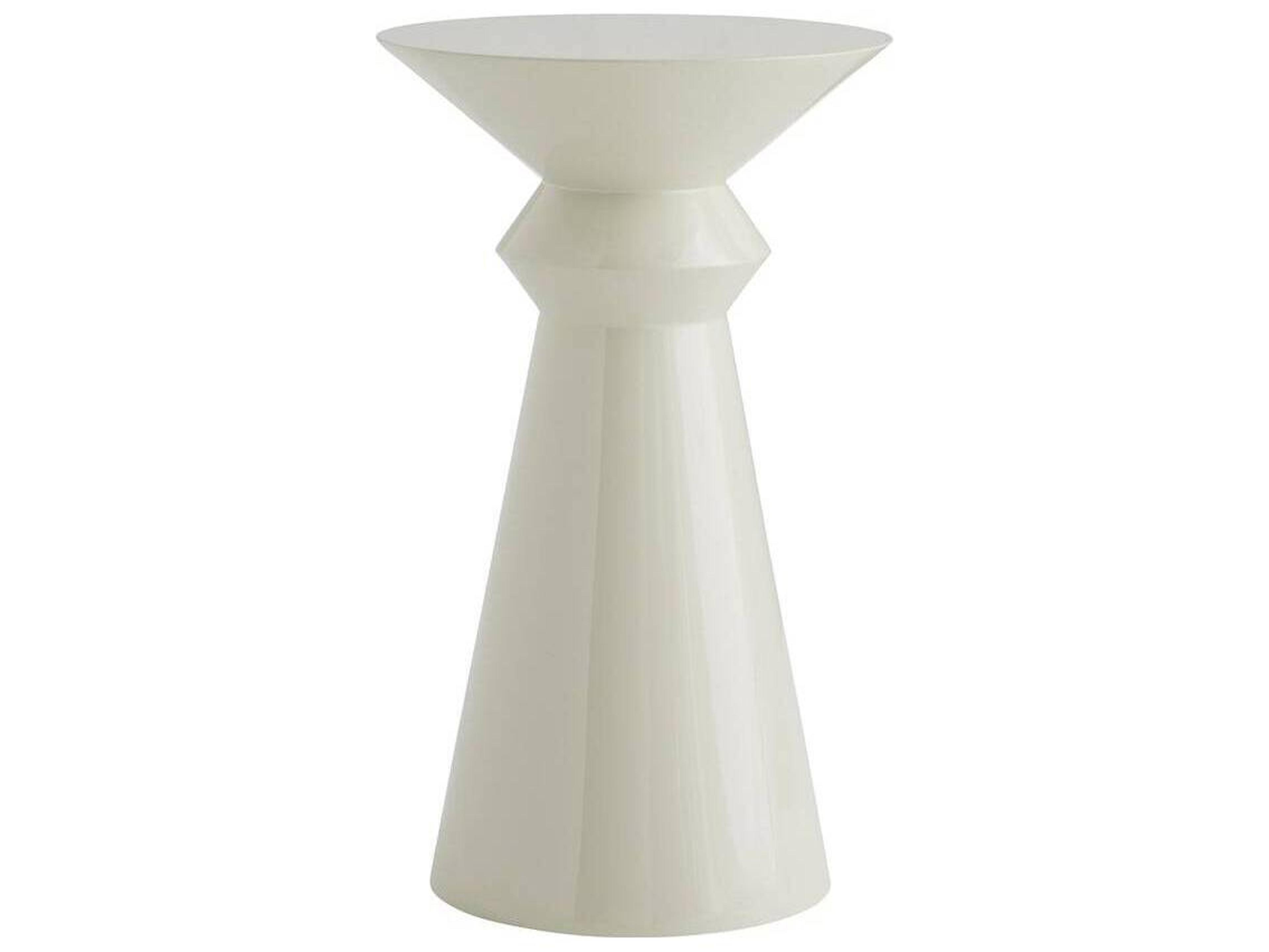 Arteriors Home Round Fiberglass Ivory Vlad End Table