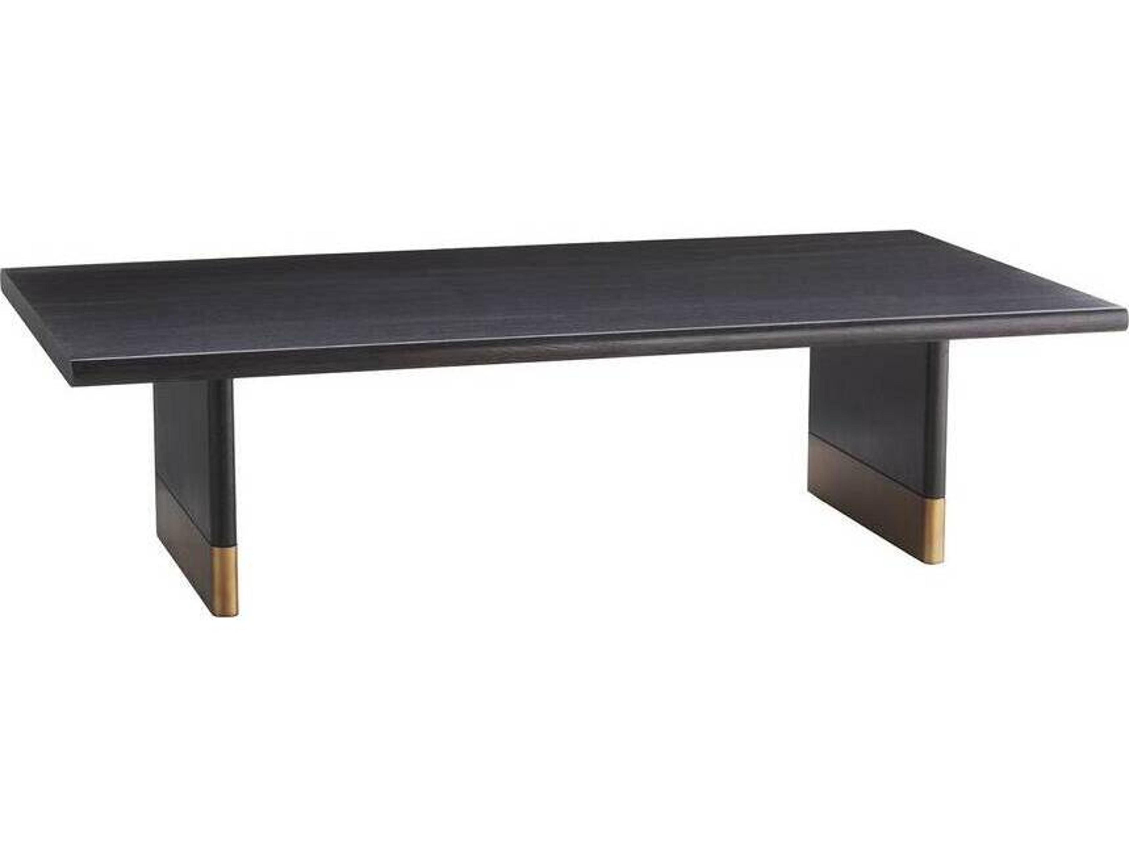 Arteriors Home Rectangular Wood Ebony Burnished Gold Leaf Lawson Coffee Table