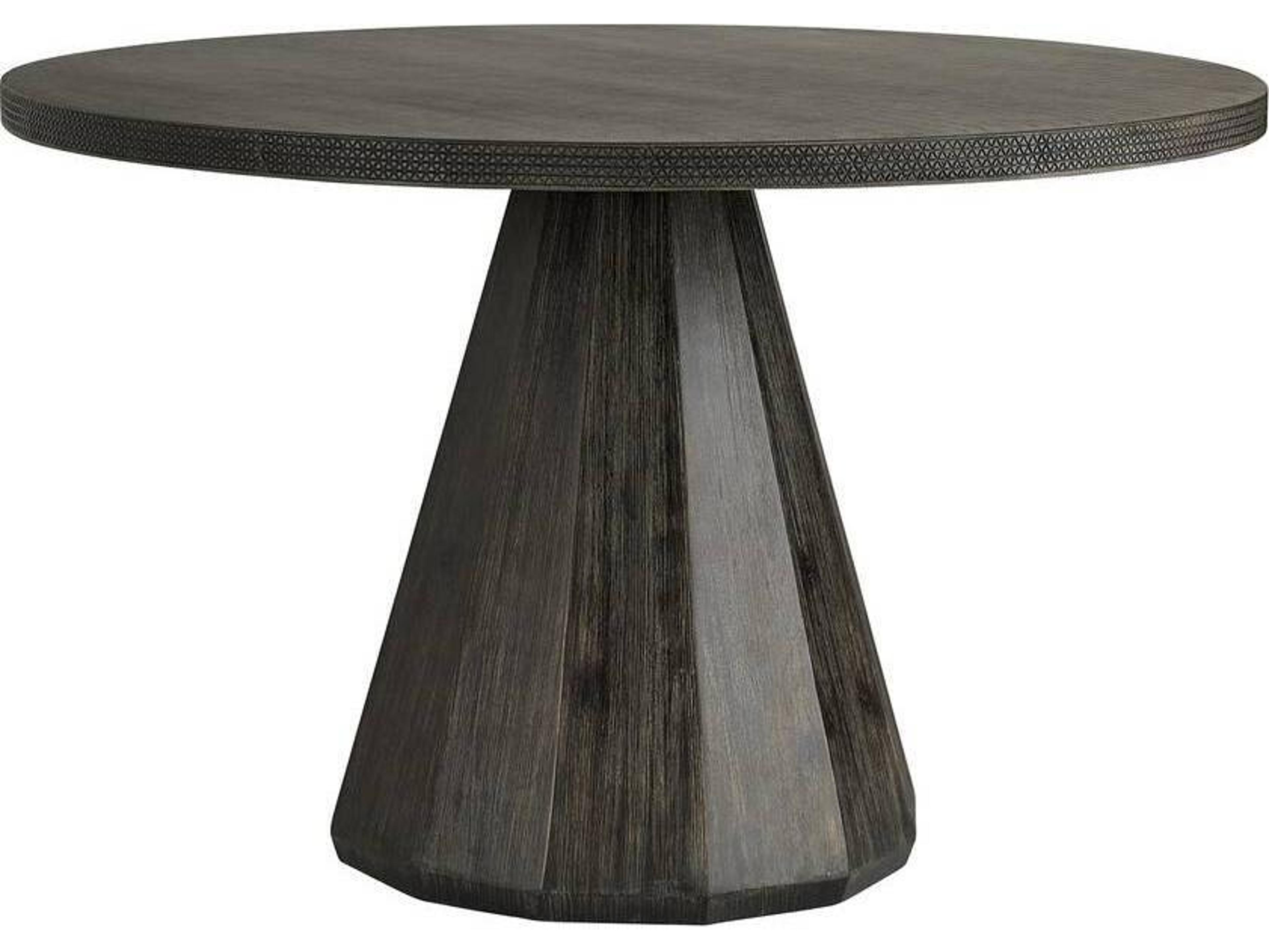 Arteriors Home Seren  Round Stone Dark Ash Gray Dining Table
