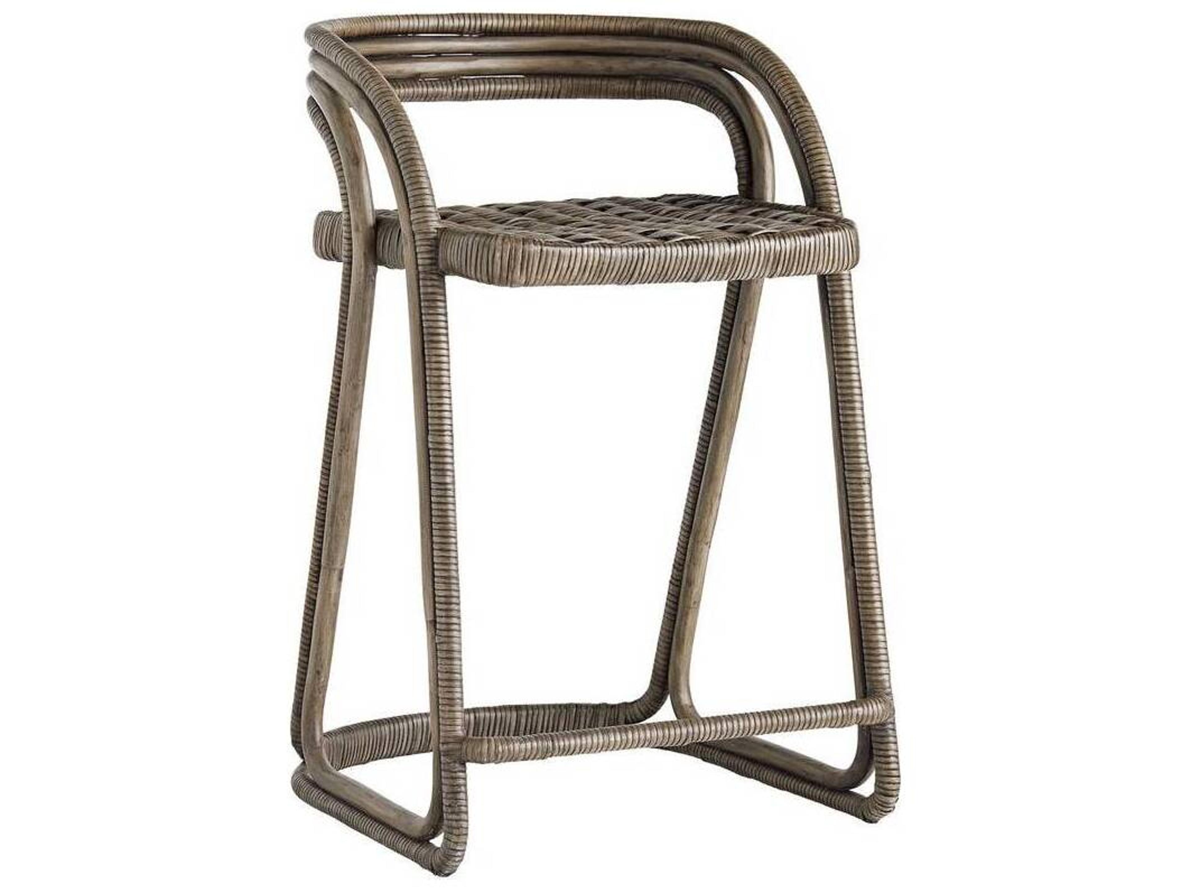 Moth Gray Rattan Counter Stool Harrington