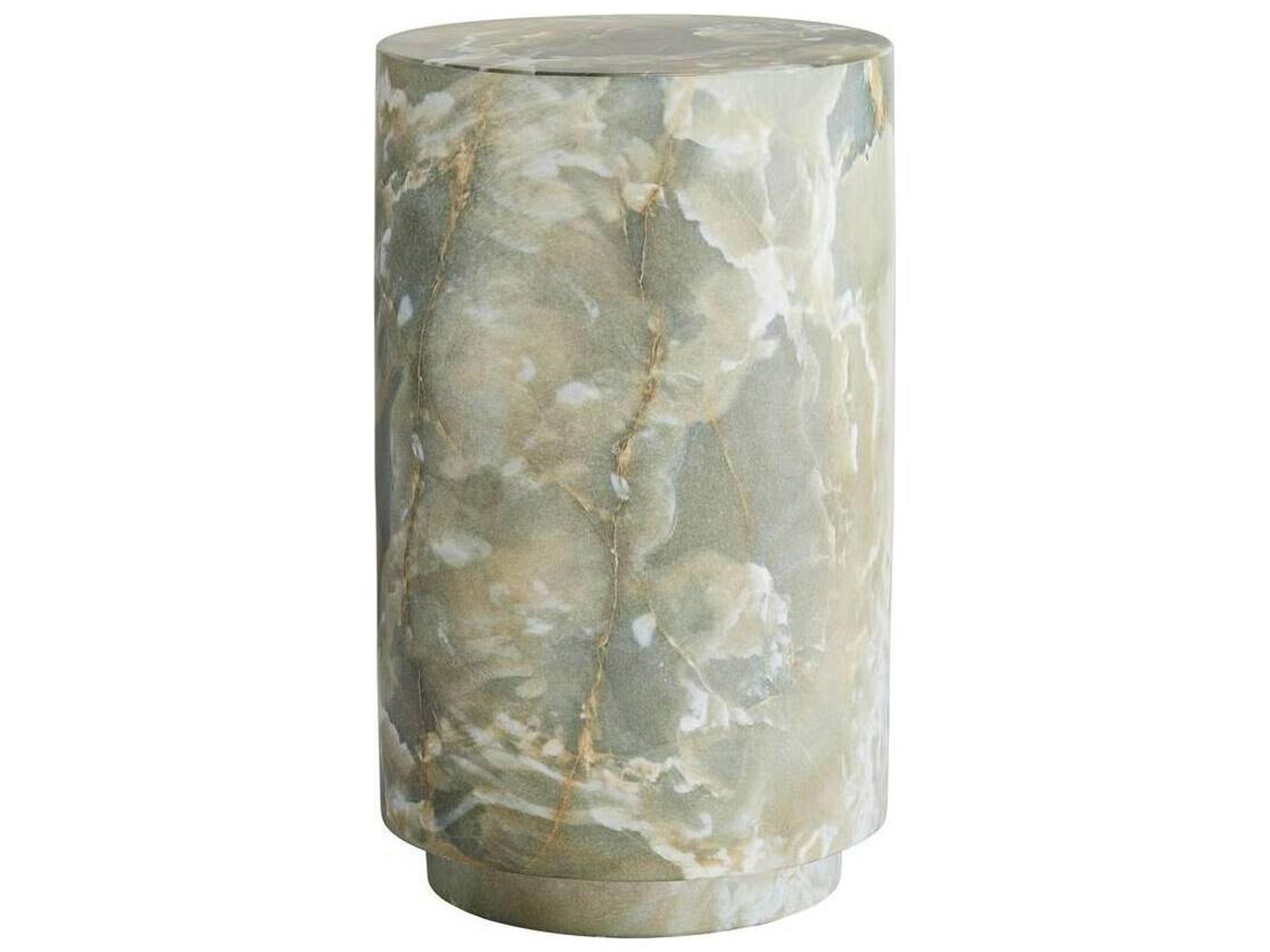 Arteriors Home Round Jade Faux Marble Herbie End Table