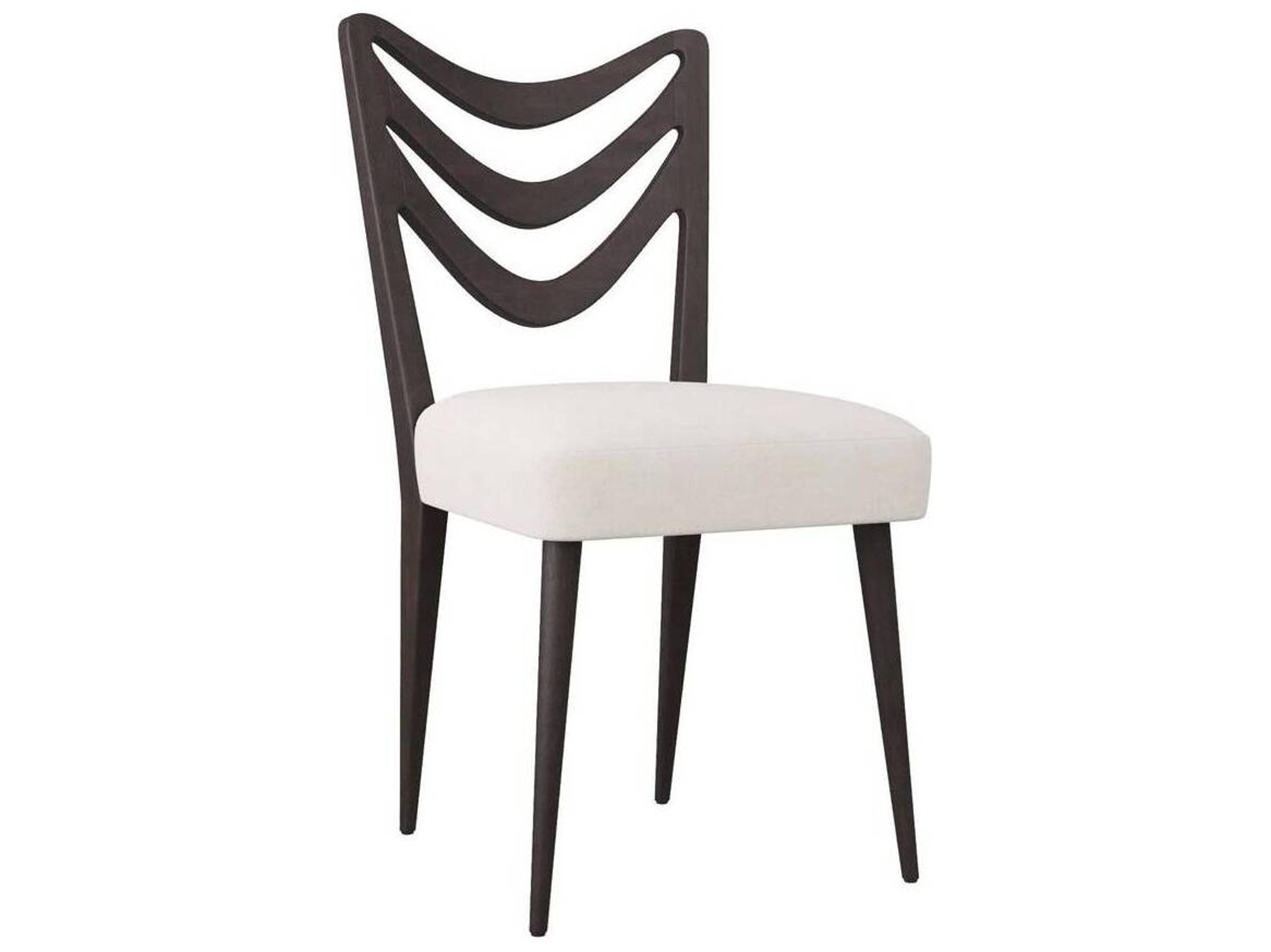 Arteriors Home Sutton Mahogany Wood Ebony Upholstered Armless Dining Chair