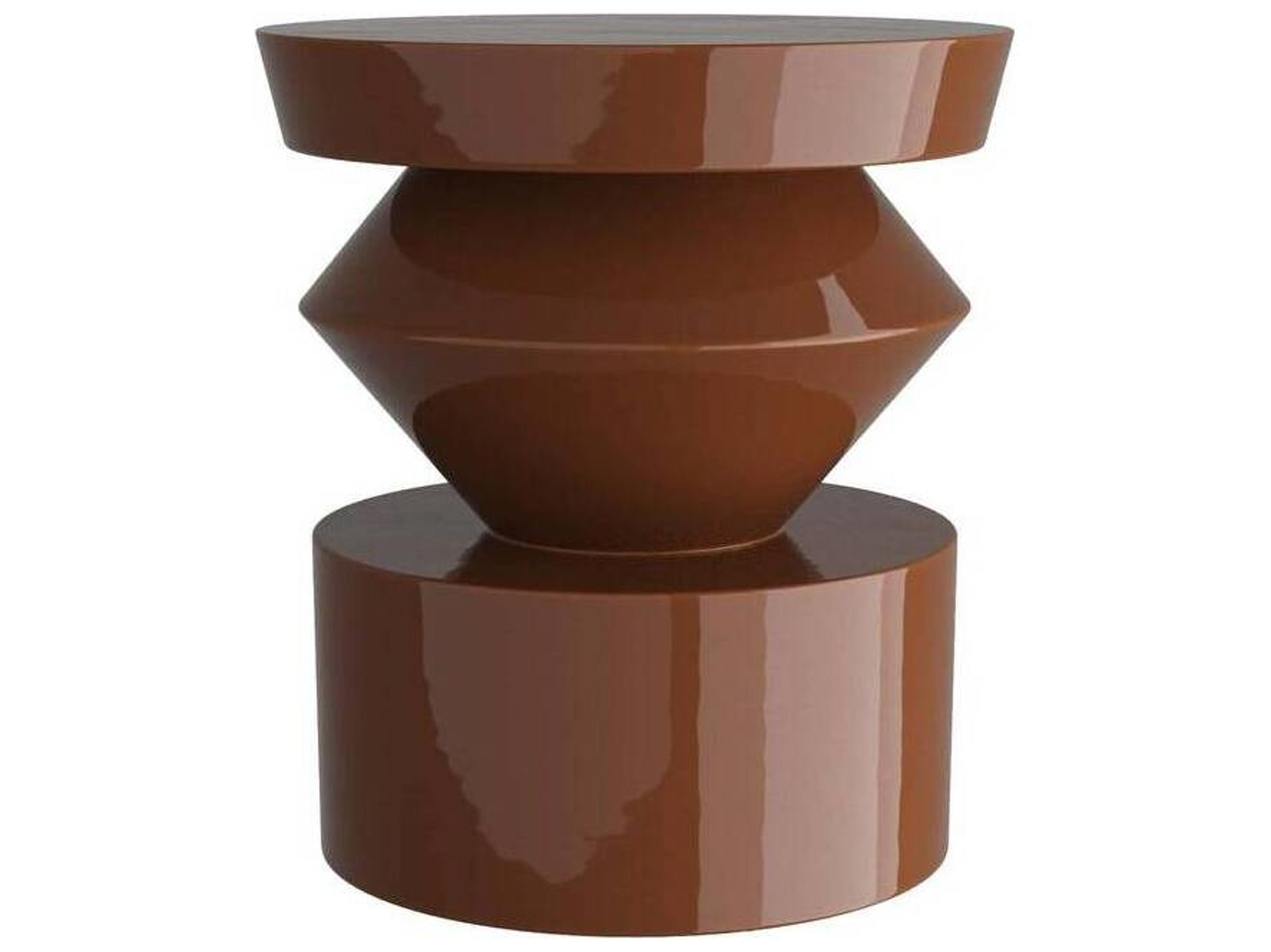 Arteriors Home Uma Round Fiberglass Paprika End Table