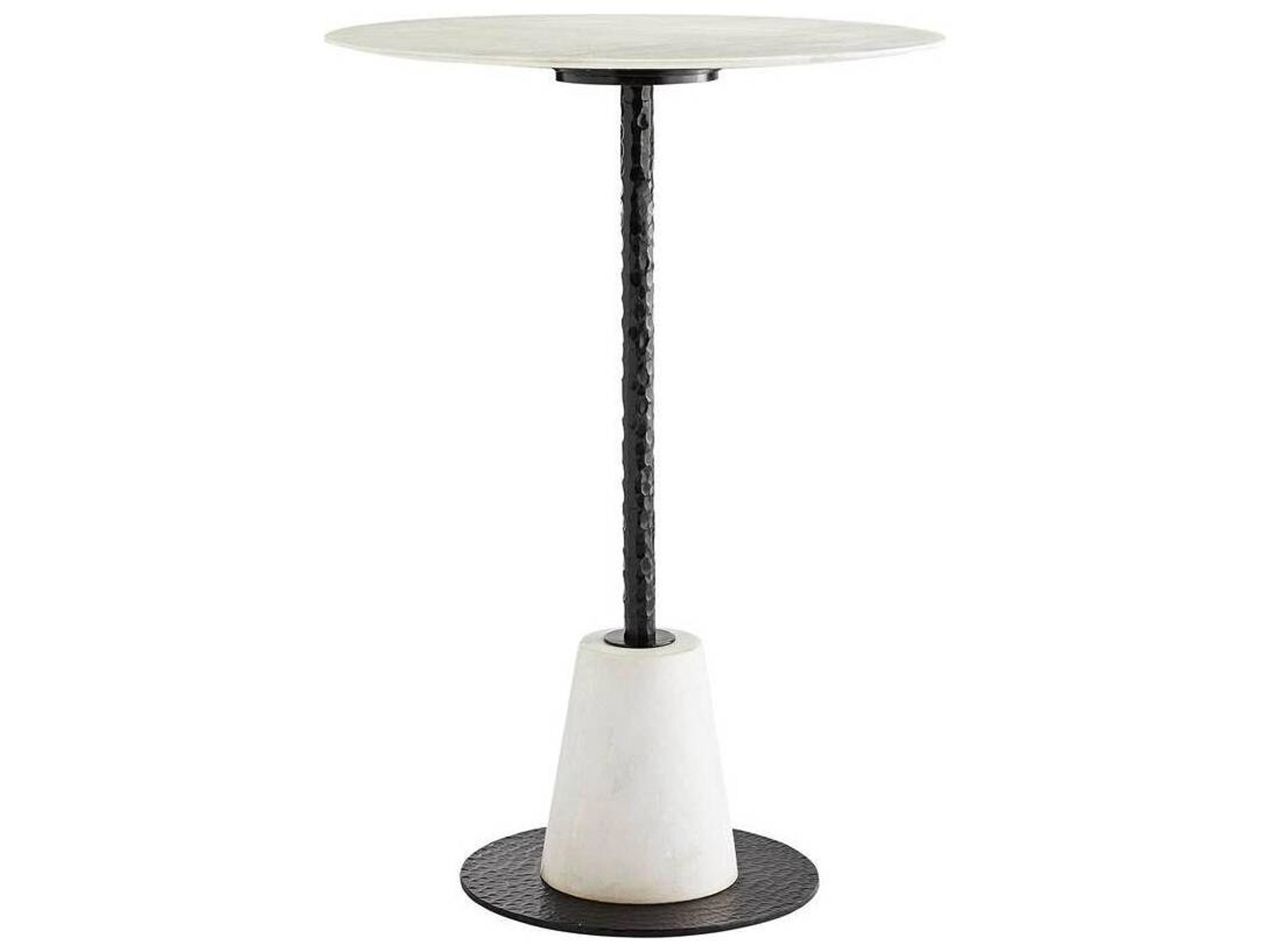 Arteriors Home Celeste White Black Round Marble Bar Table