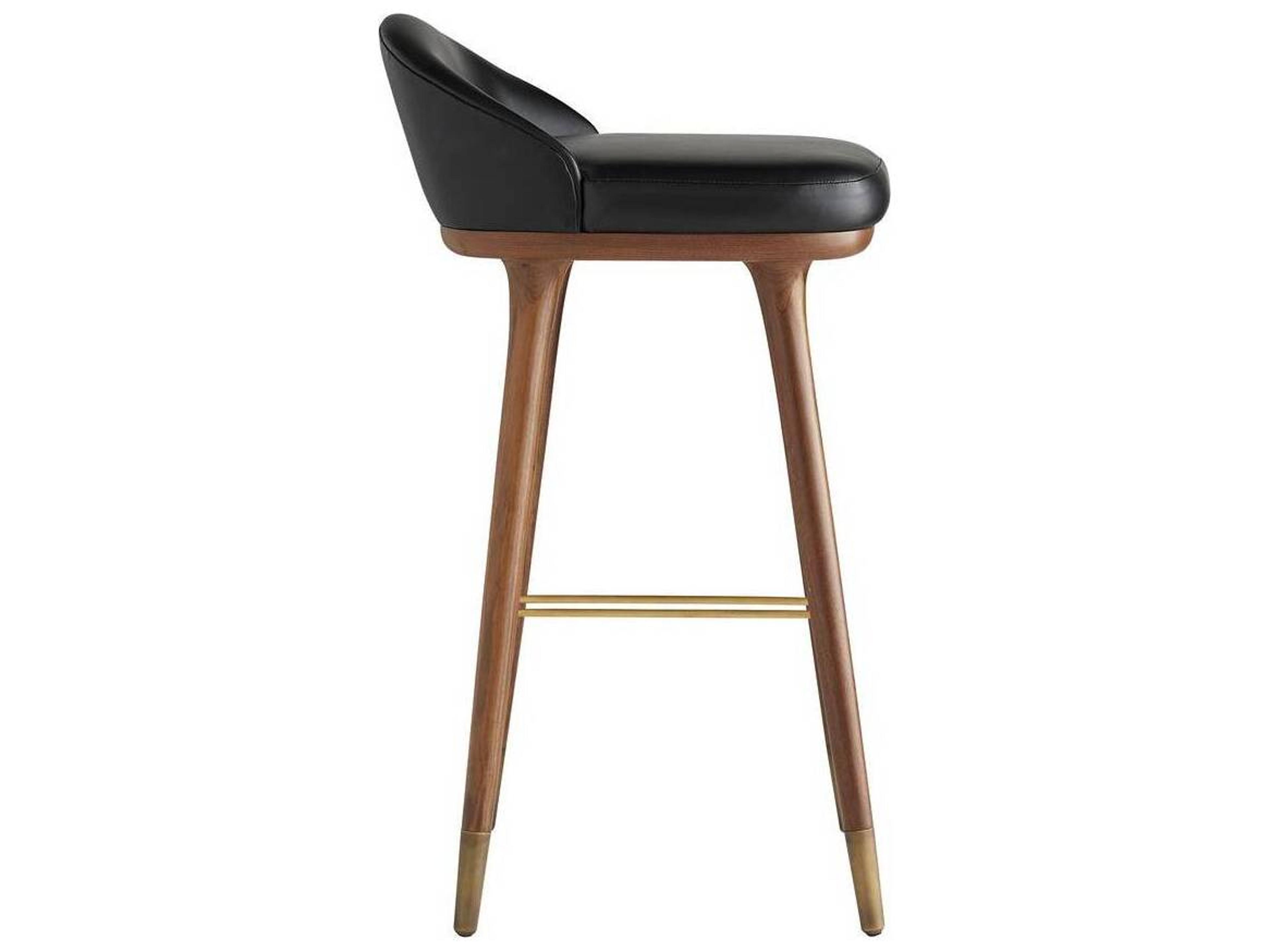 Arteriors Home Walsh Leather Bar Stool Black Walnut