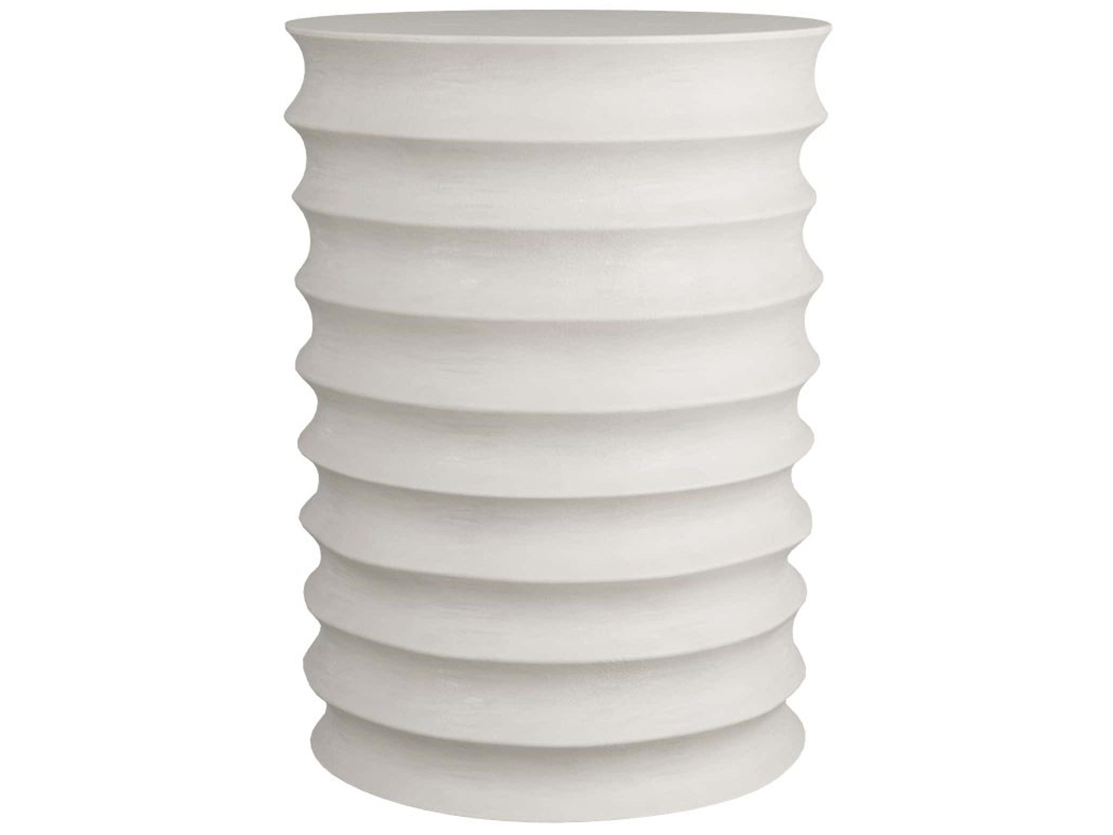 Arteriors Home Reiko Round Metal White Gesso End Table