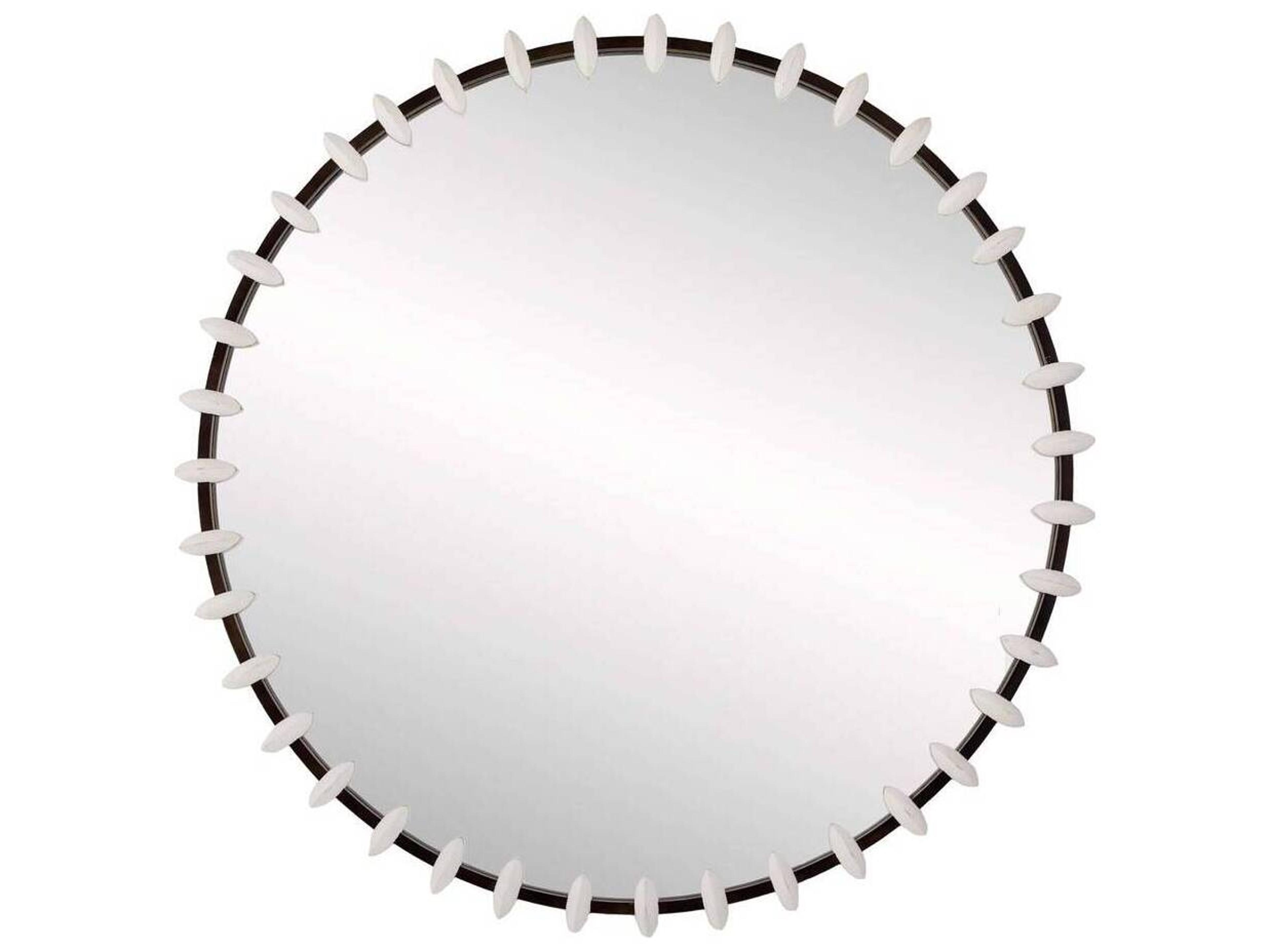Arteriors Home Pira White Gesso Round Wall Mirror