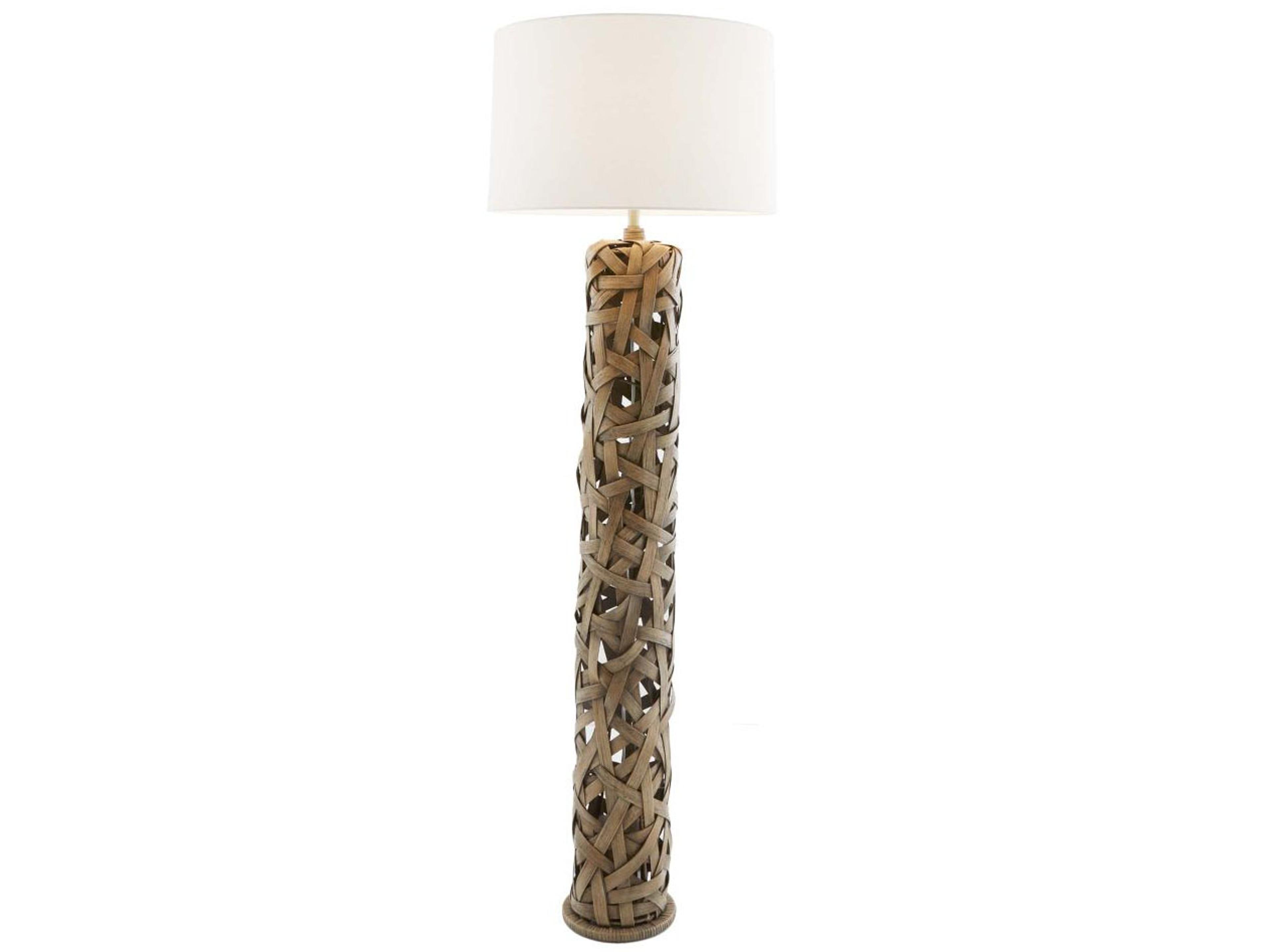 Arteriors Home Horatio Palm Gray Rattan Brown Floor Lamp